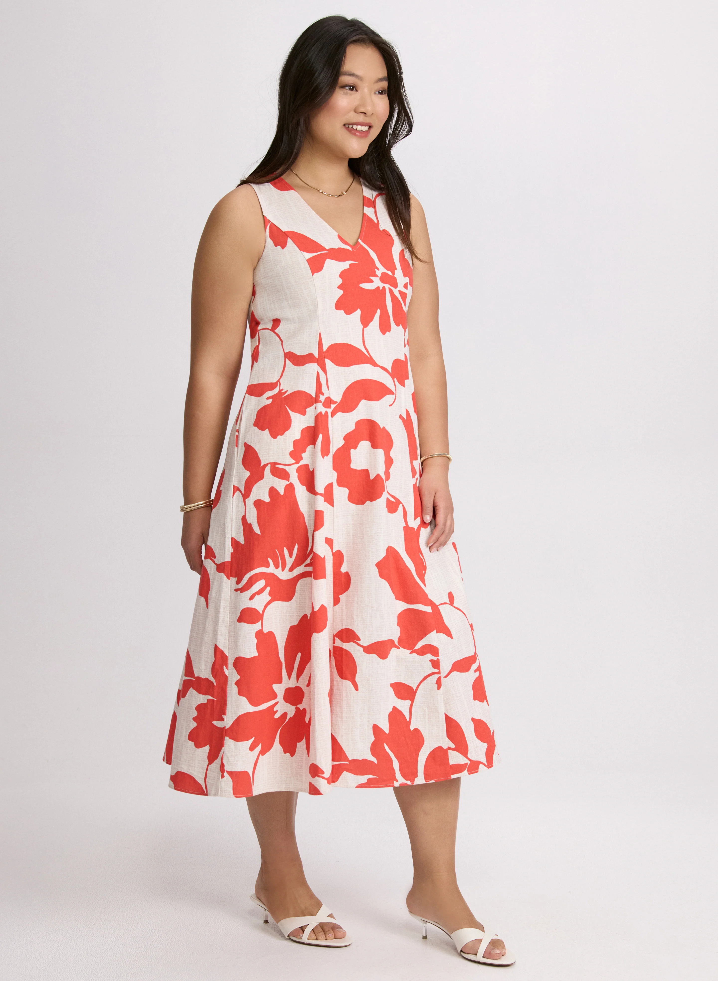 Floral Linen-Blend Dress - Image 3