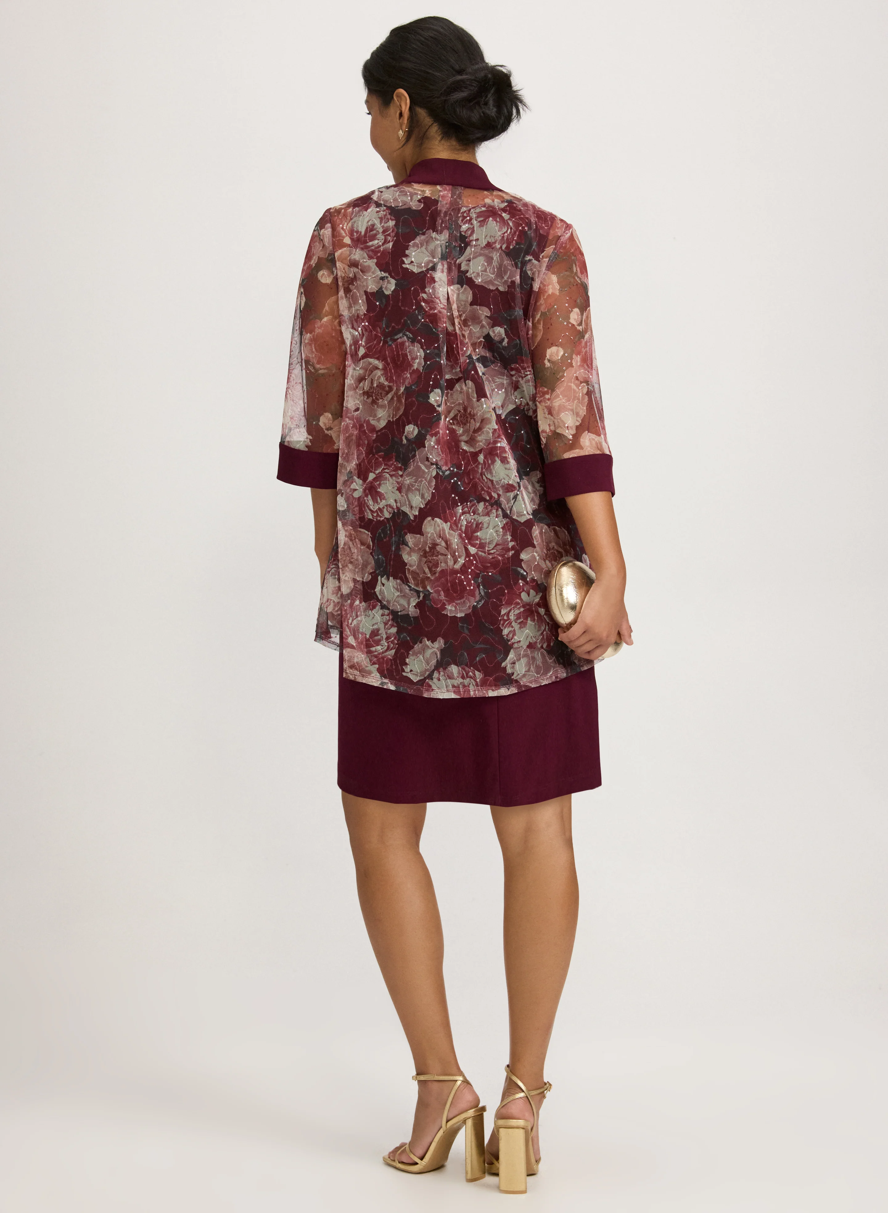 Floral Mesh Jacket & Dress Set - Image 4