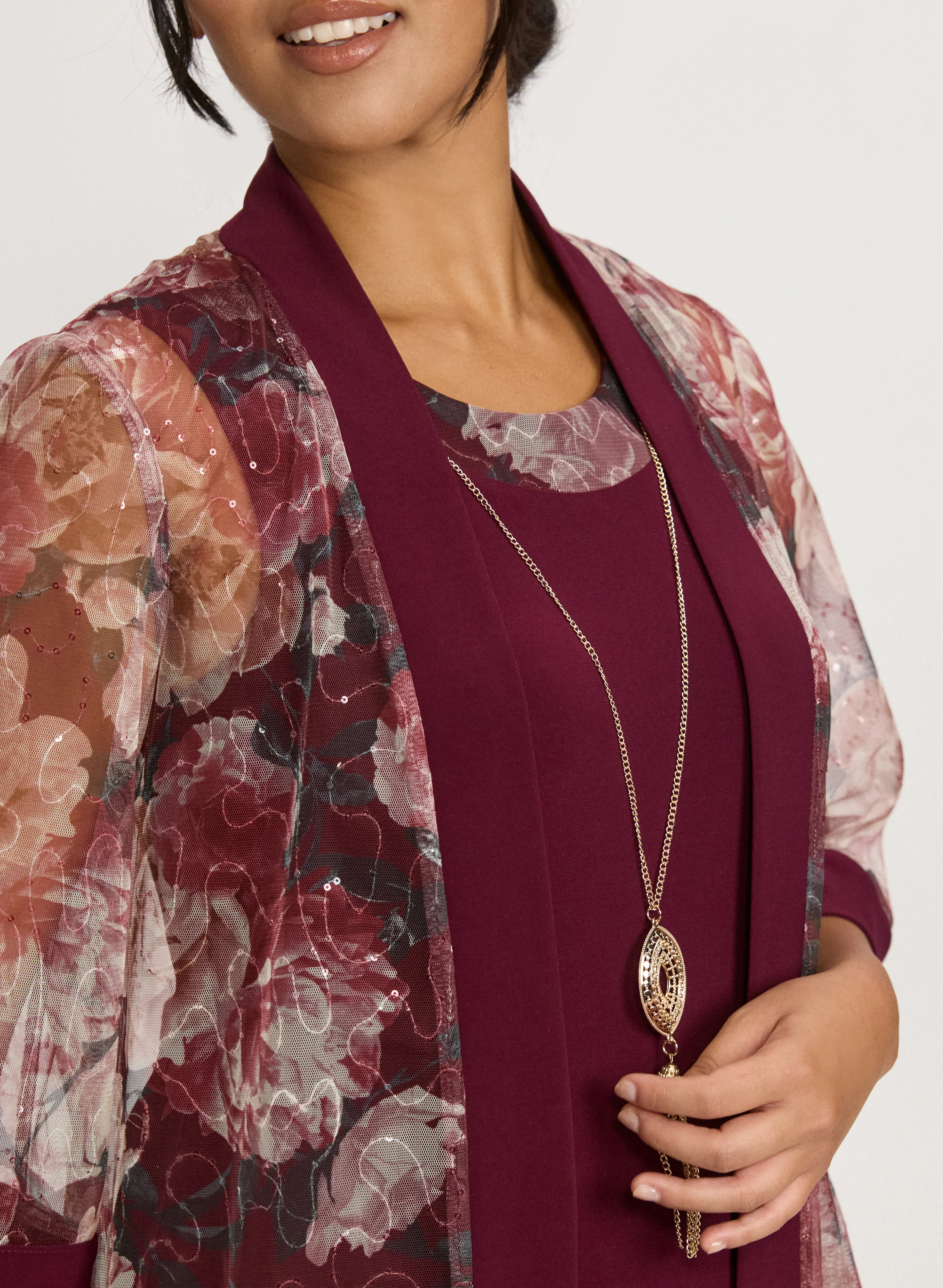 Floral Mesh Jacket & Dress Set - Image 5
