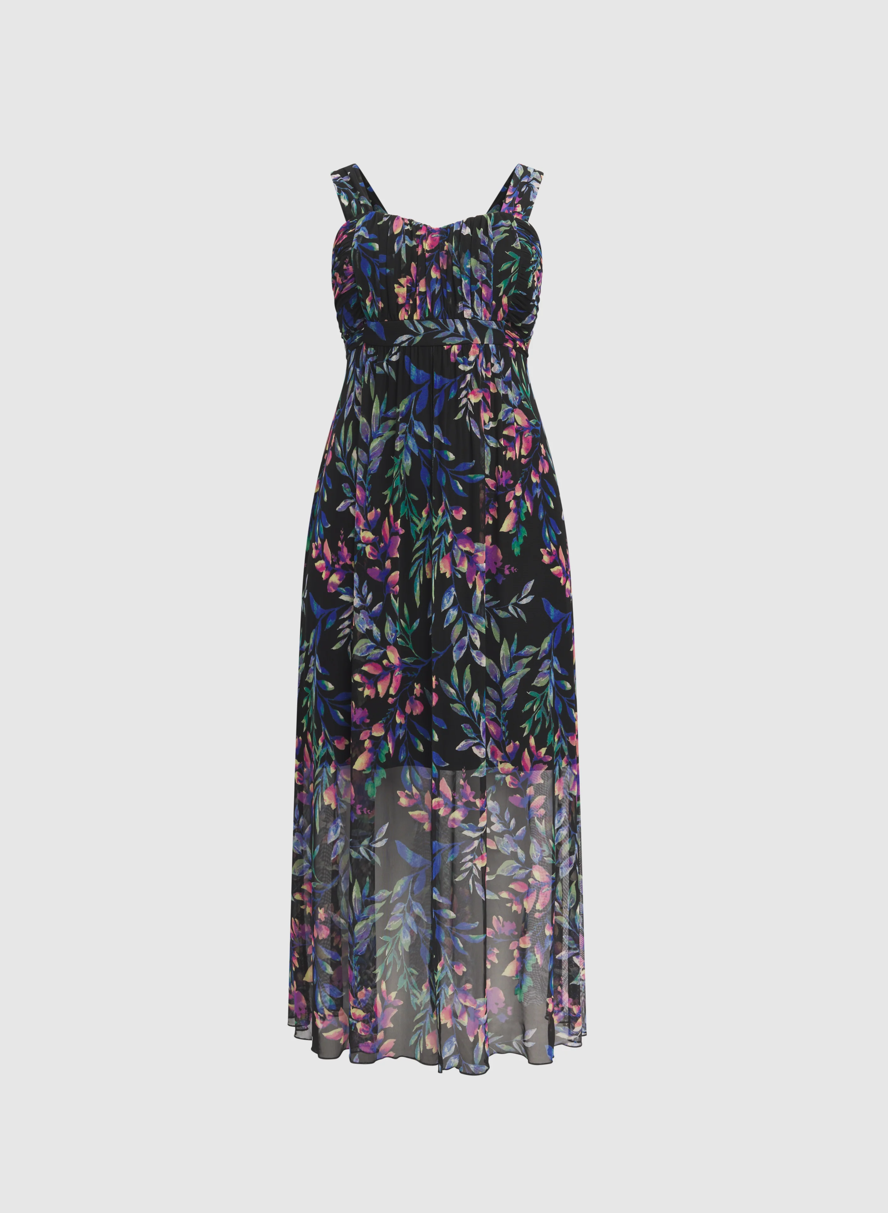 Floral Mesh Overlay Dress - Image 6