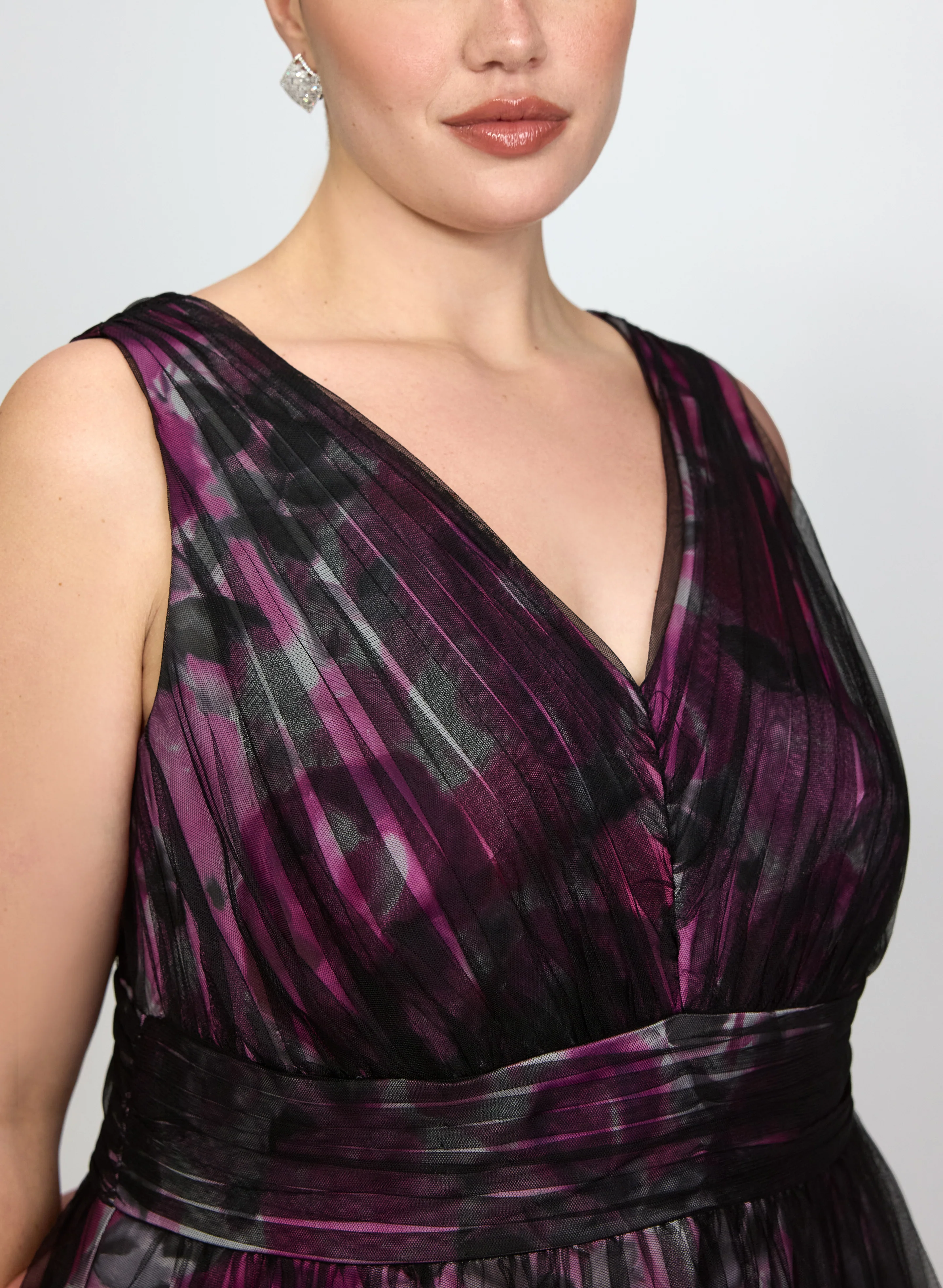 Floral & Mesh Overlay Dress - Image 6
