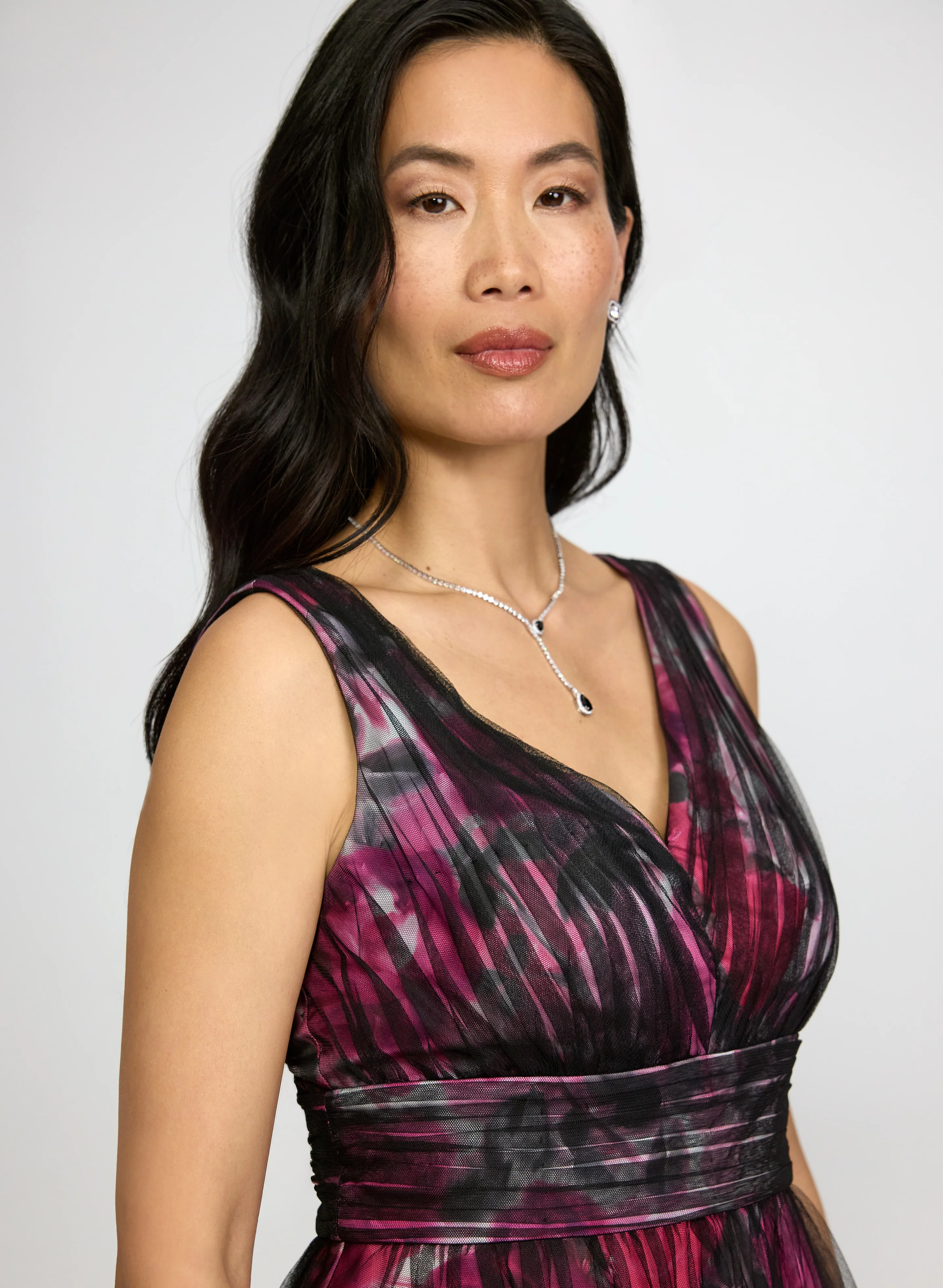 Floral & Mesh Overlay Dress - Image 3