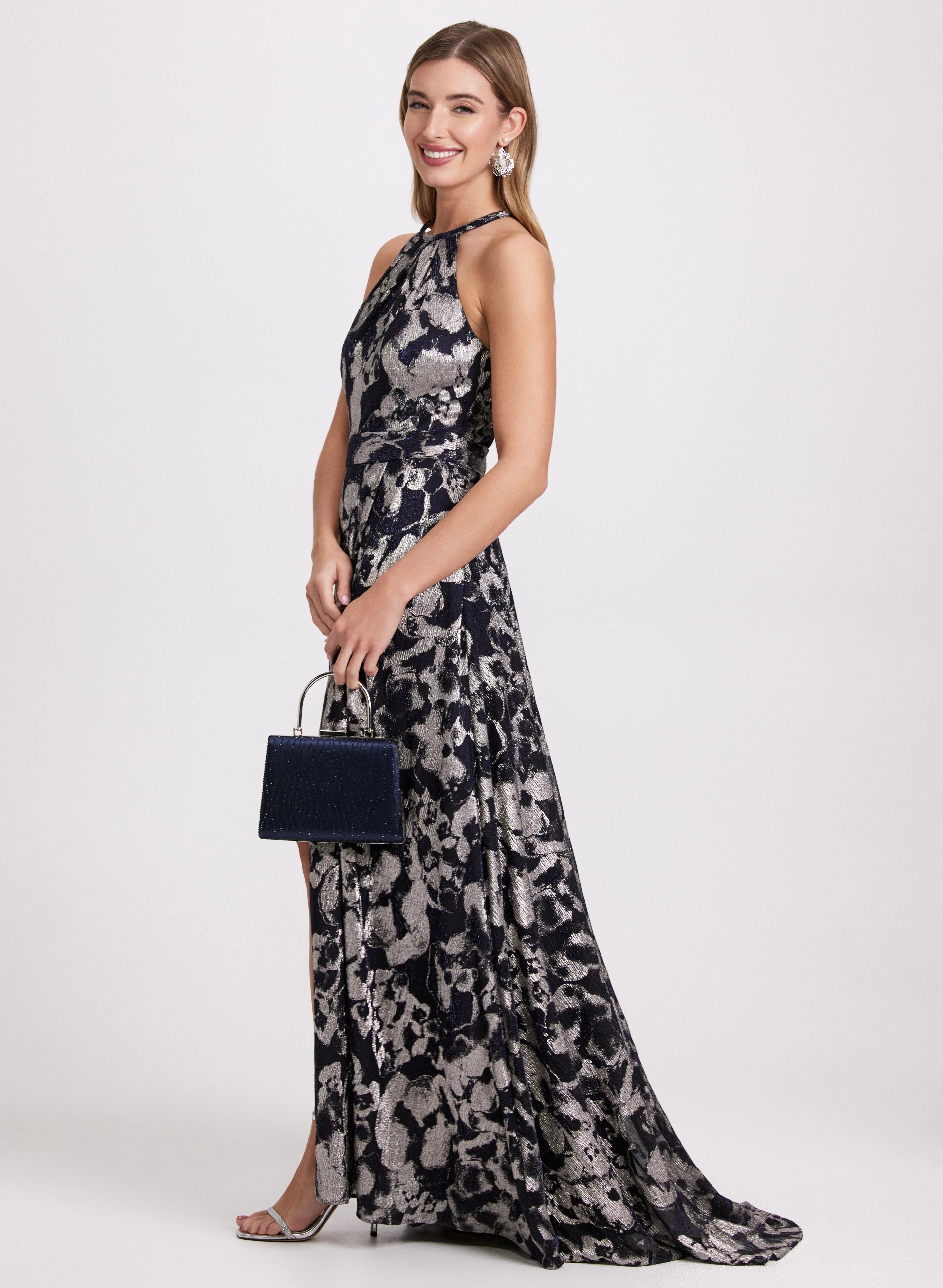 Floral Metallic Dress - Image 2
