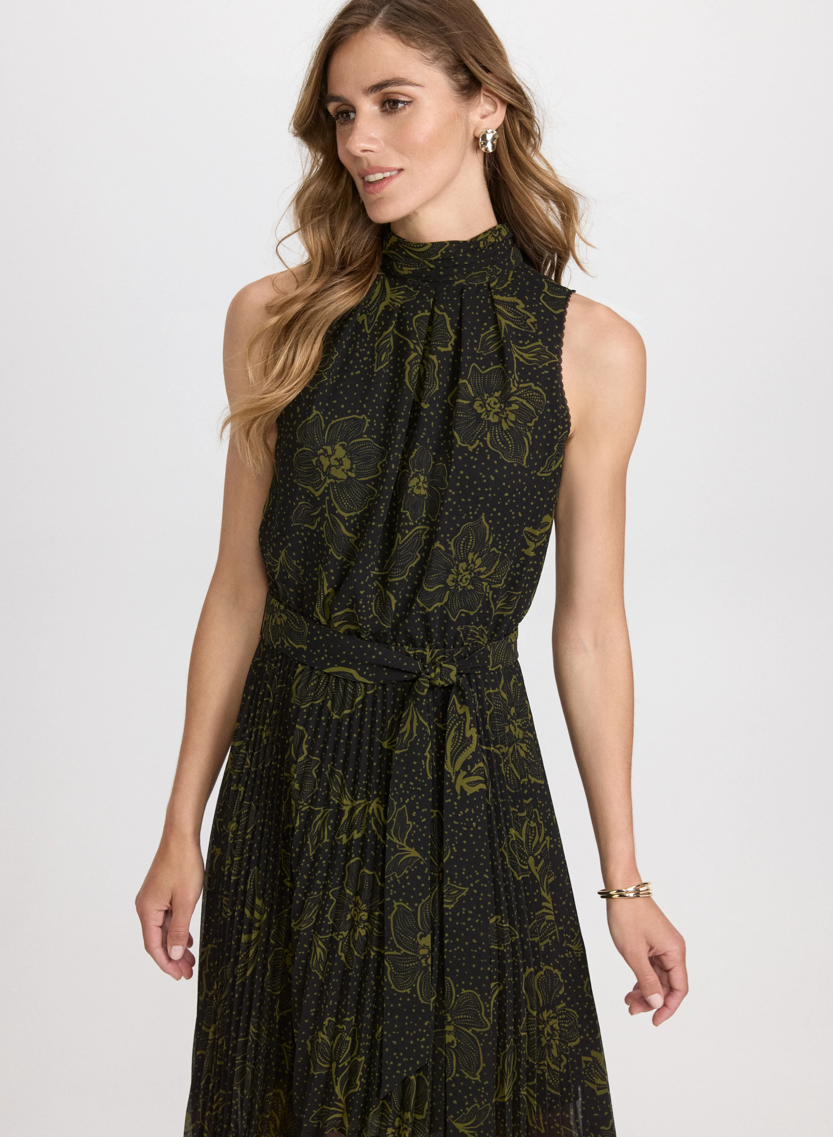 Floral Mock Neck Dress - Image 4