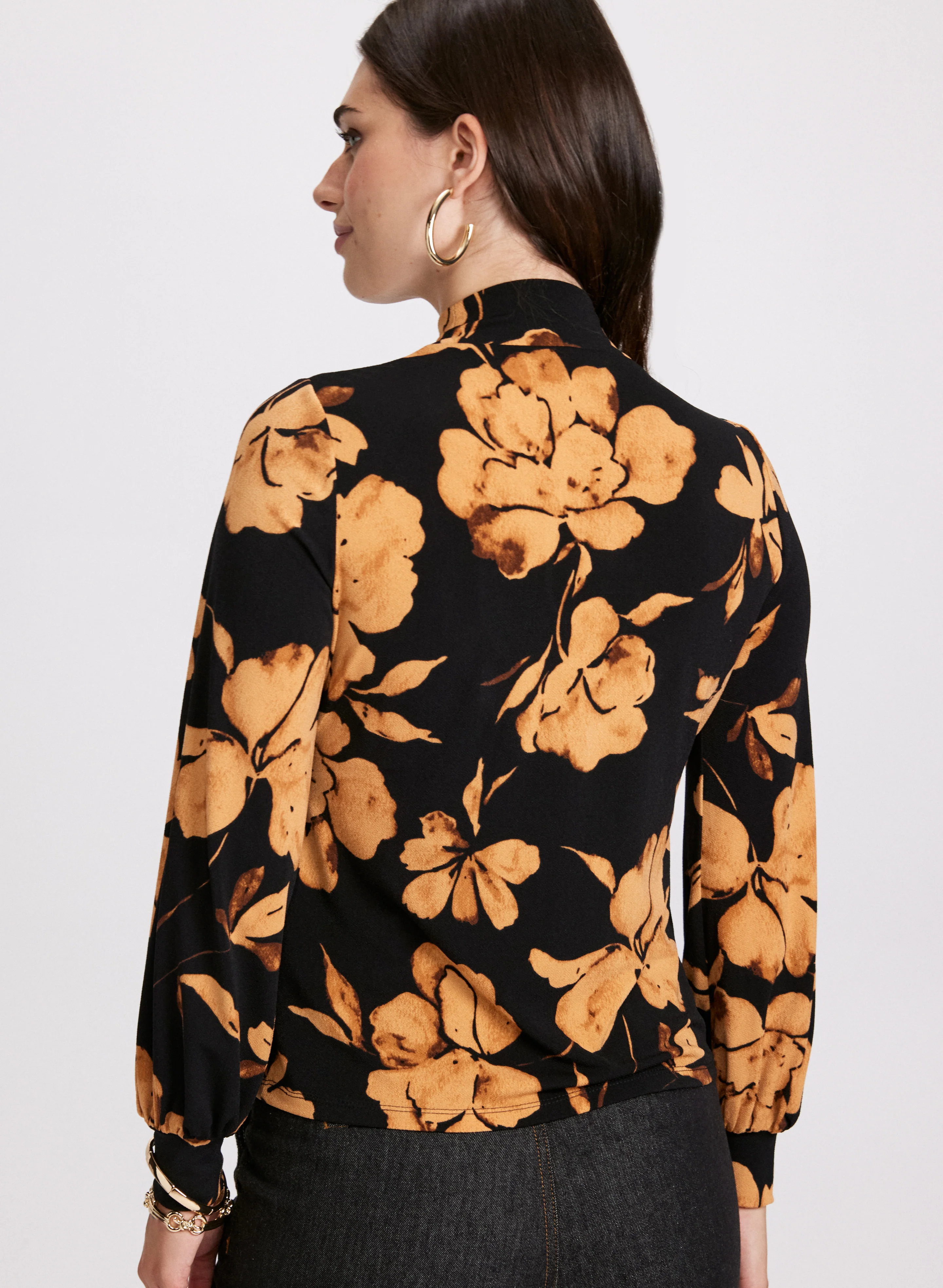 Floral Mock Neck Top - Image 4