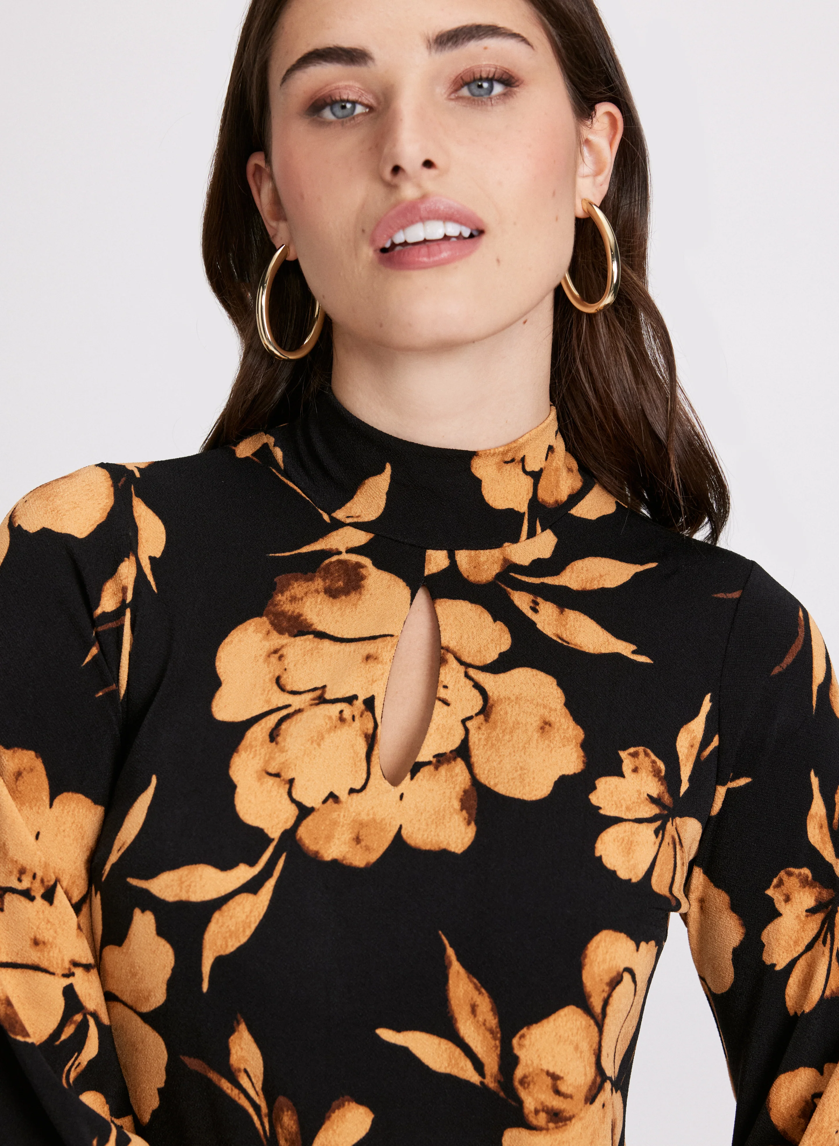 Floral Mock Neck Top - Image 5