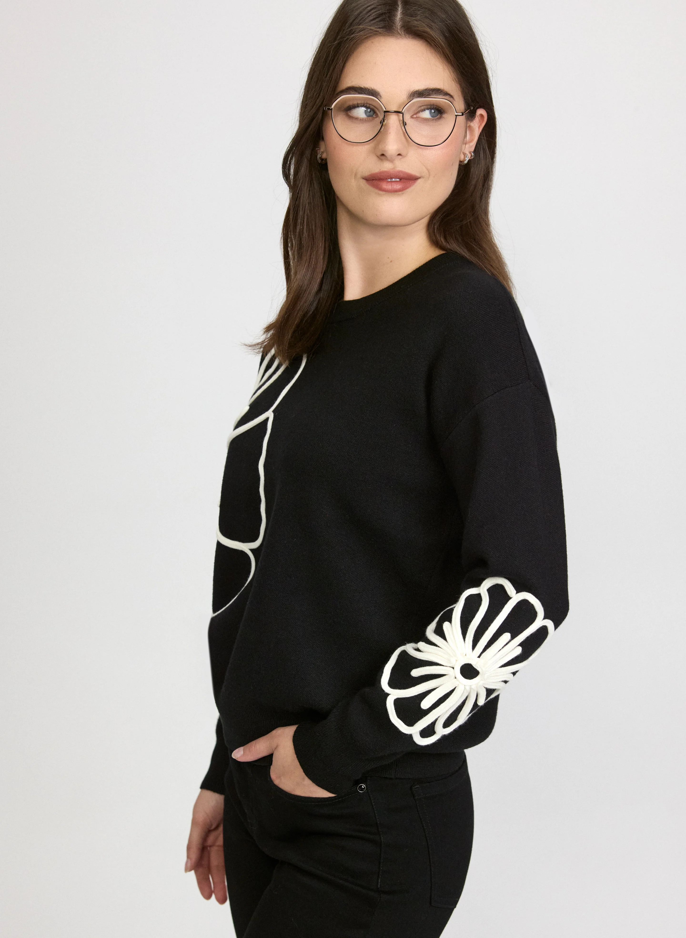 Floral Motif Sweater - Image 2