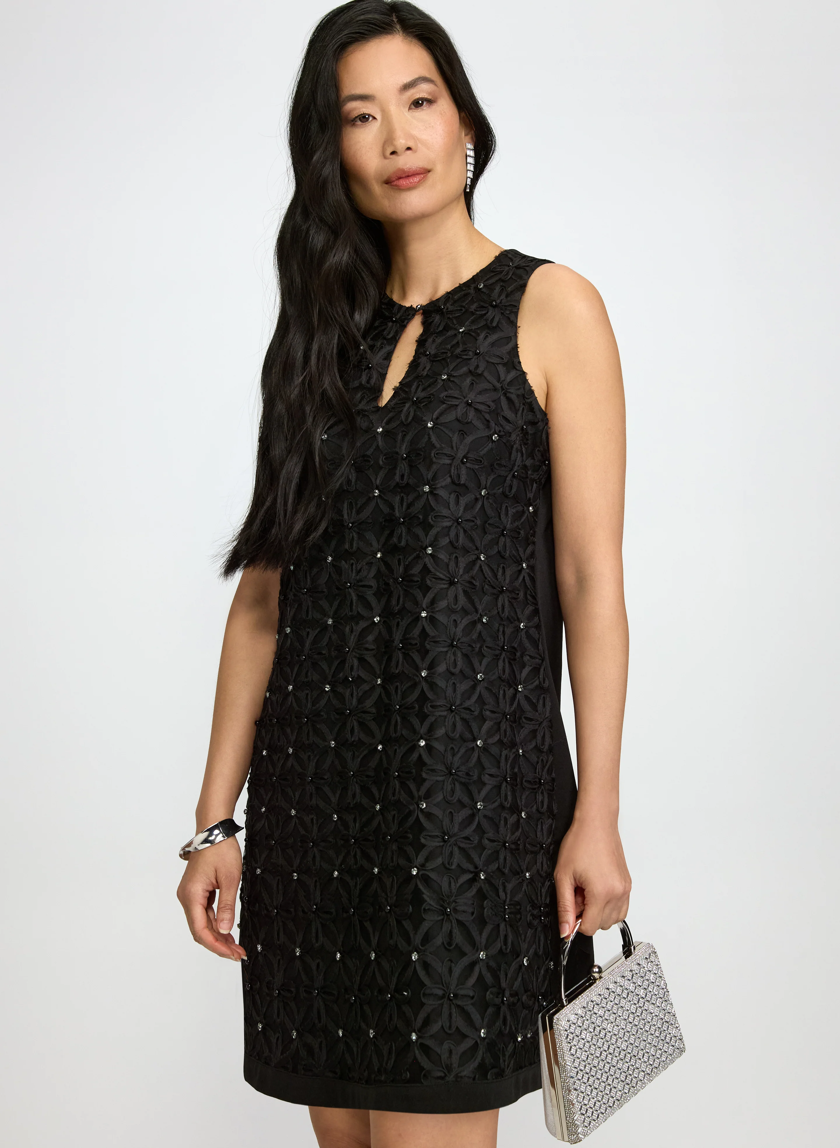 Floral Pattern & Rhinestone Dress - Image 4