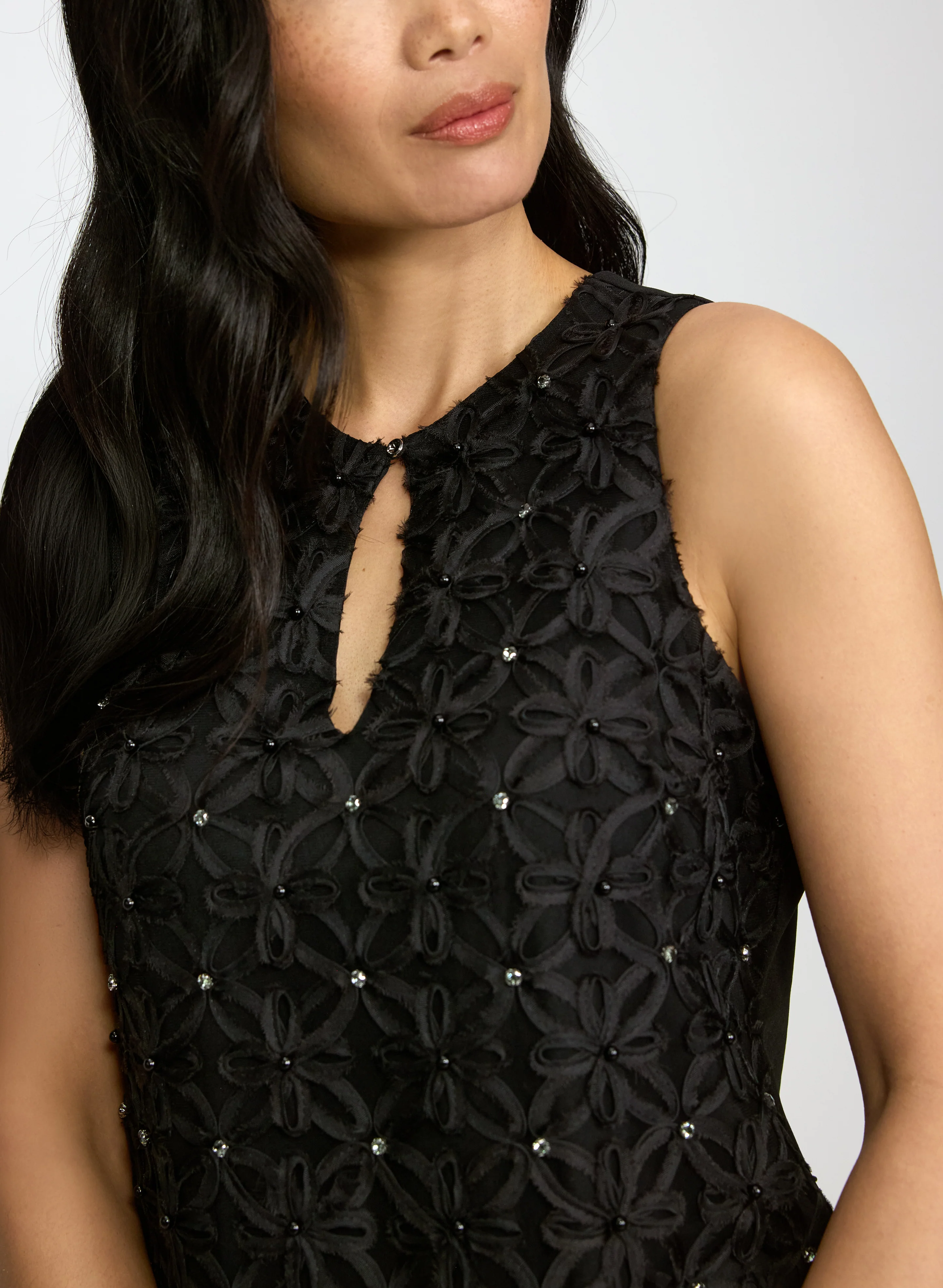 Floral Pattern & Rhinestone Dress - Image 5