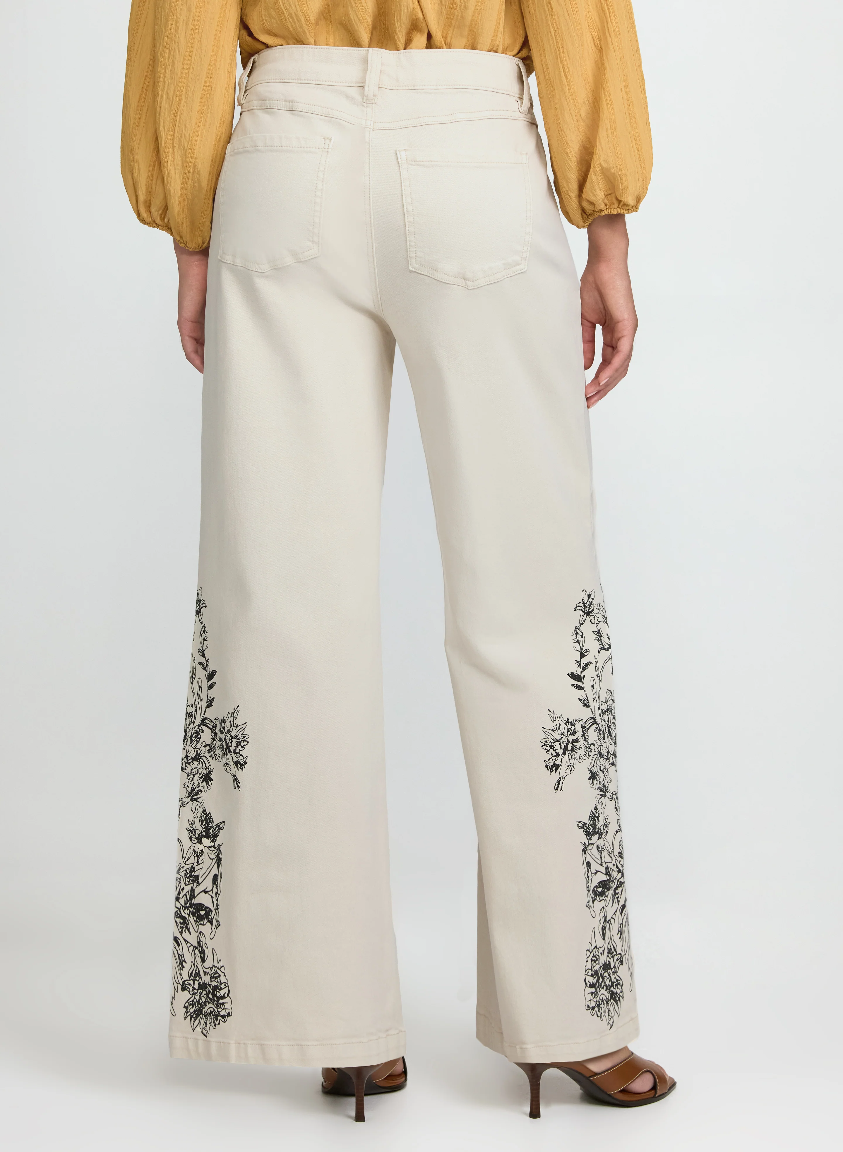 Floral Placement Print Jeans - Image 3