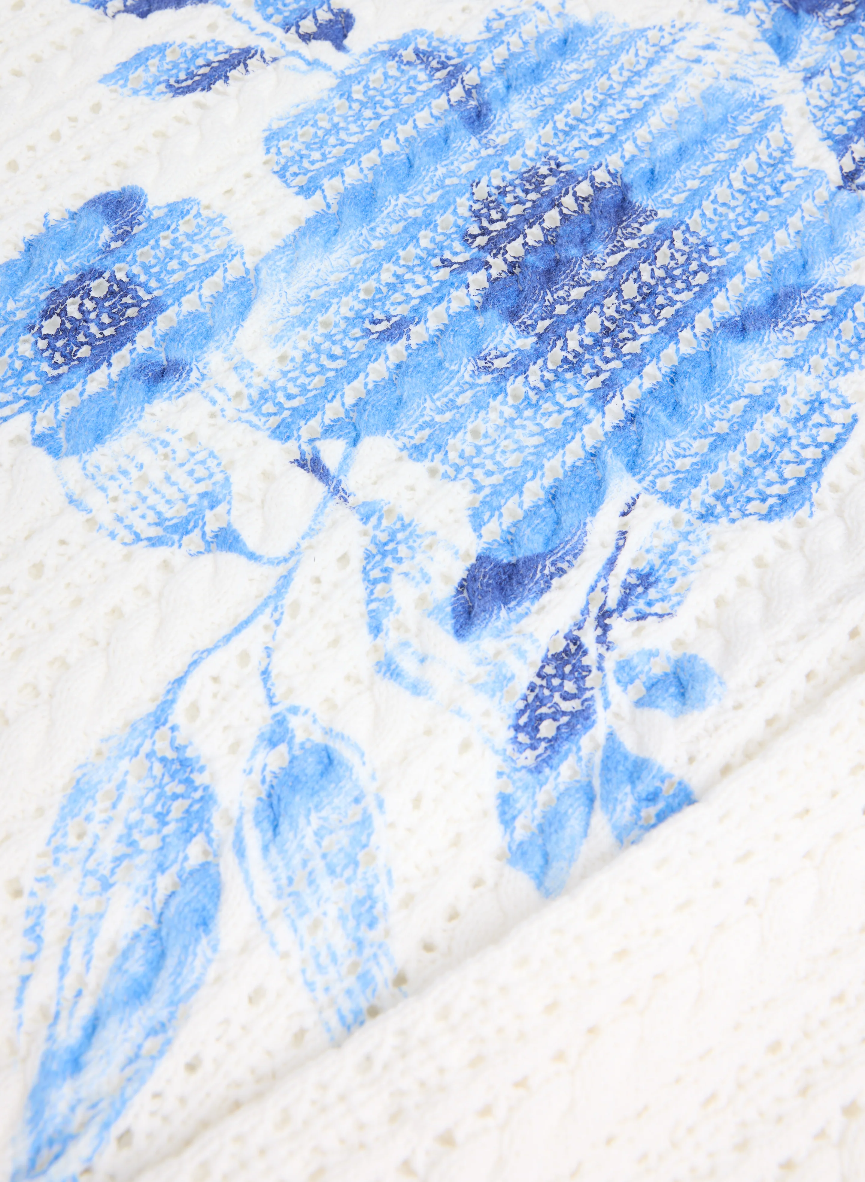 Floral Pointelle Knit Sweater - Image 7