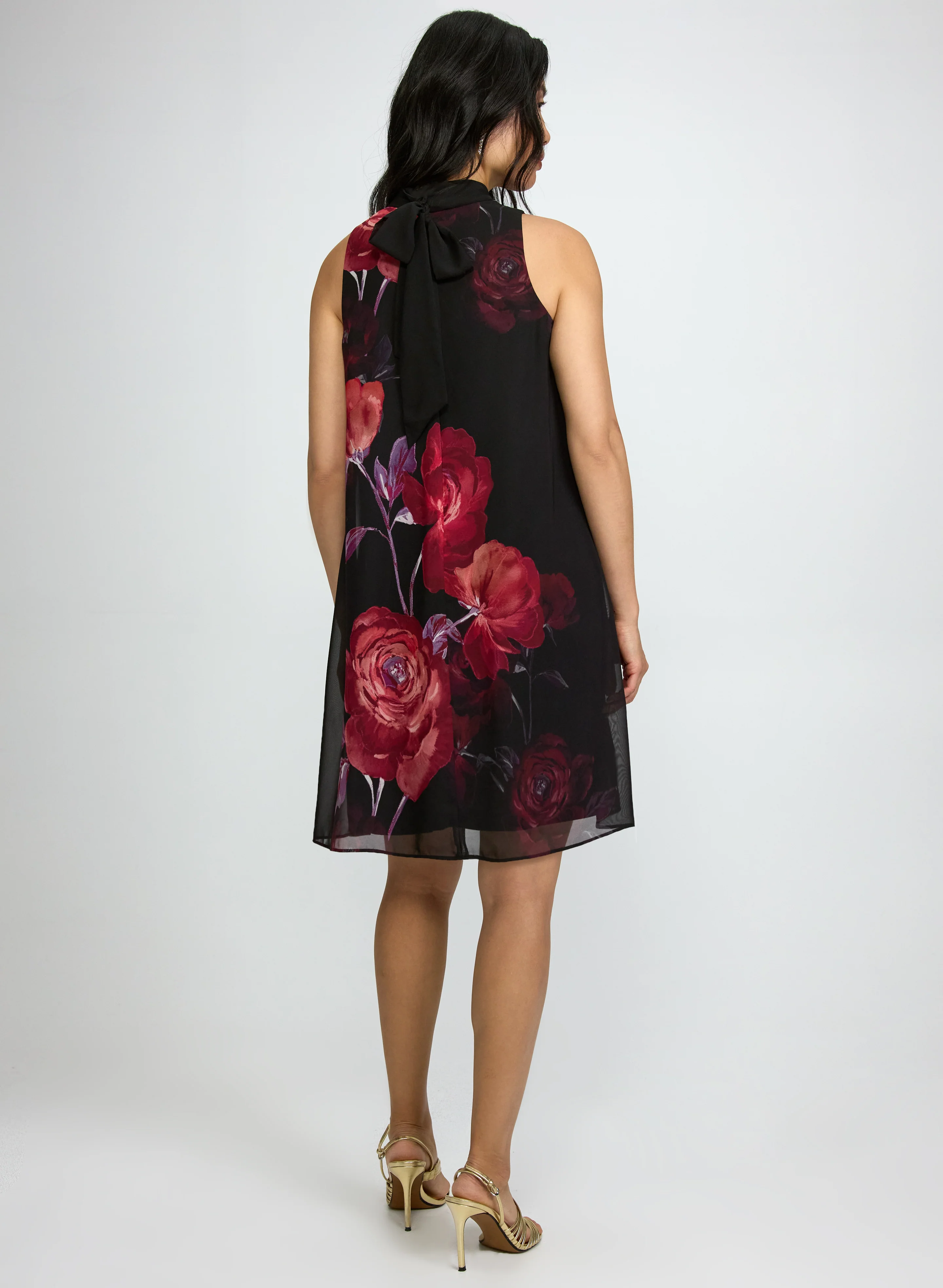 Floral Print Chiffon Dress - Image 3