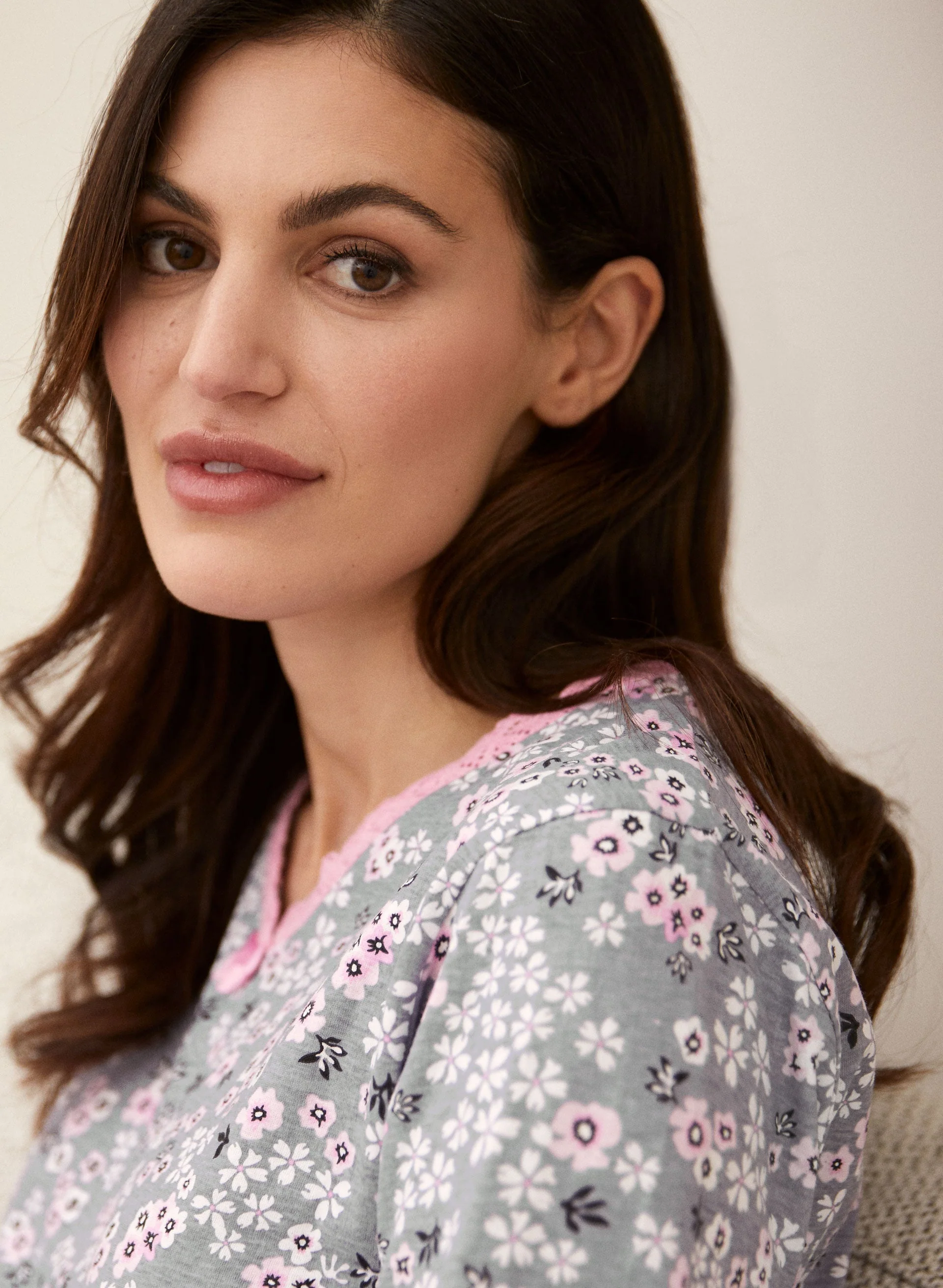 Floral Print Cotton Pyjama Set - Image 2