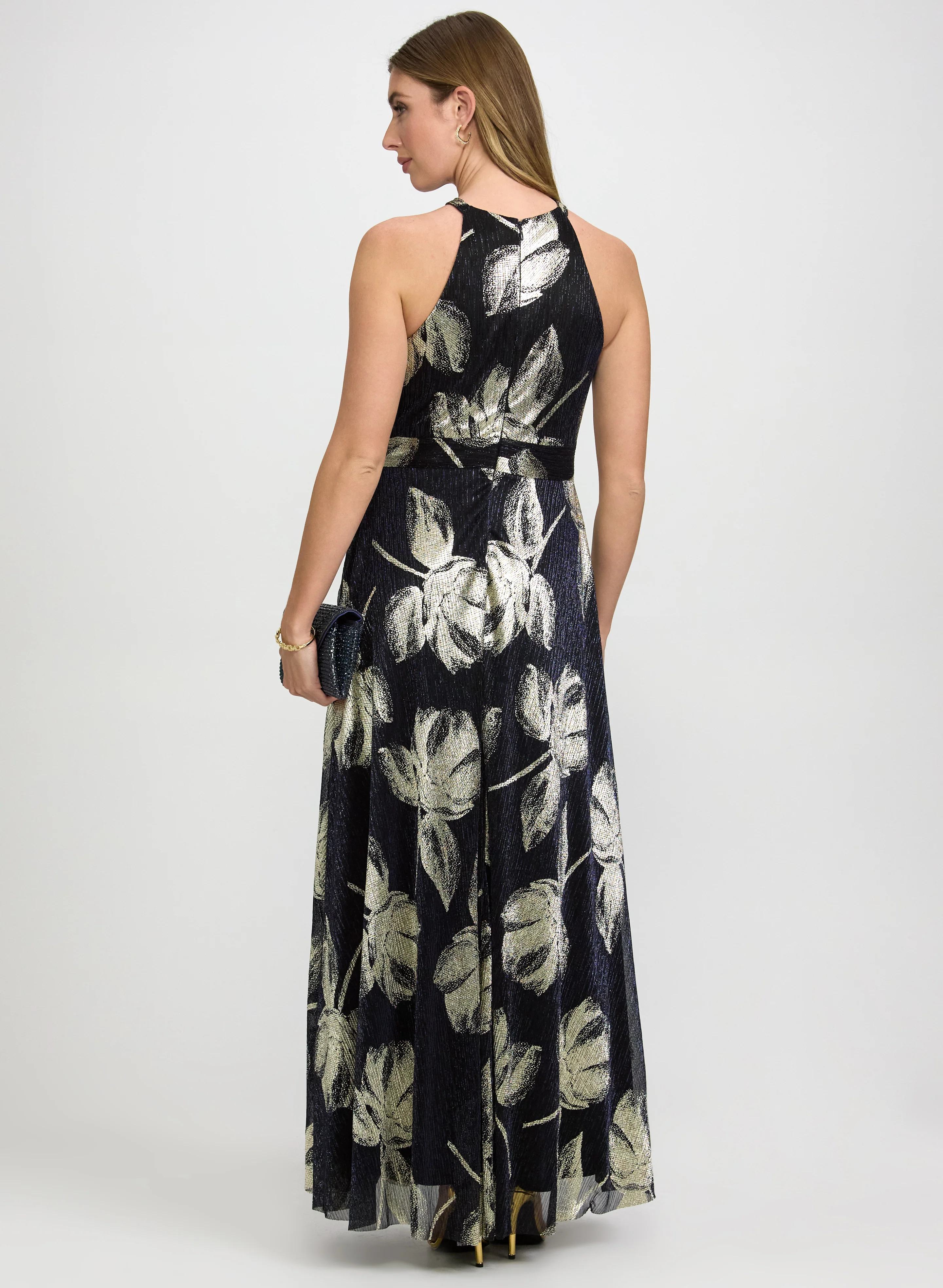 Floral Print Lurex Dress - Image 4