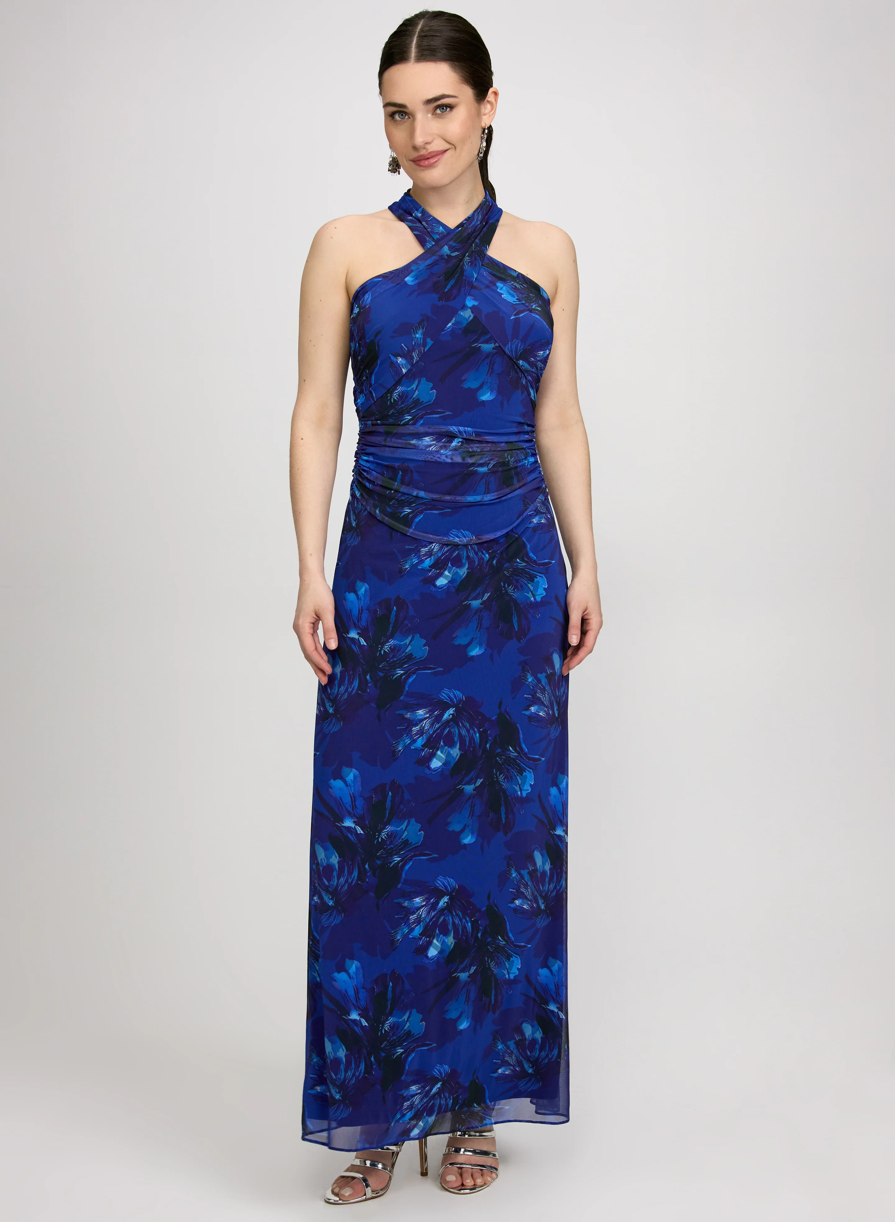 Floral Print Mesh Dress