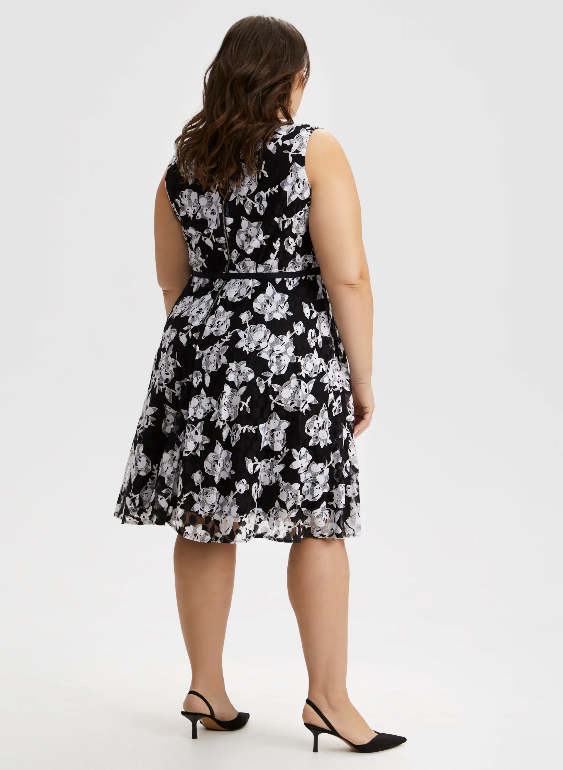 Floral Print Ribbon Belt Dress - Image 4