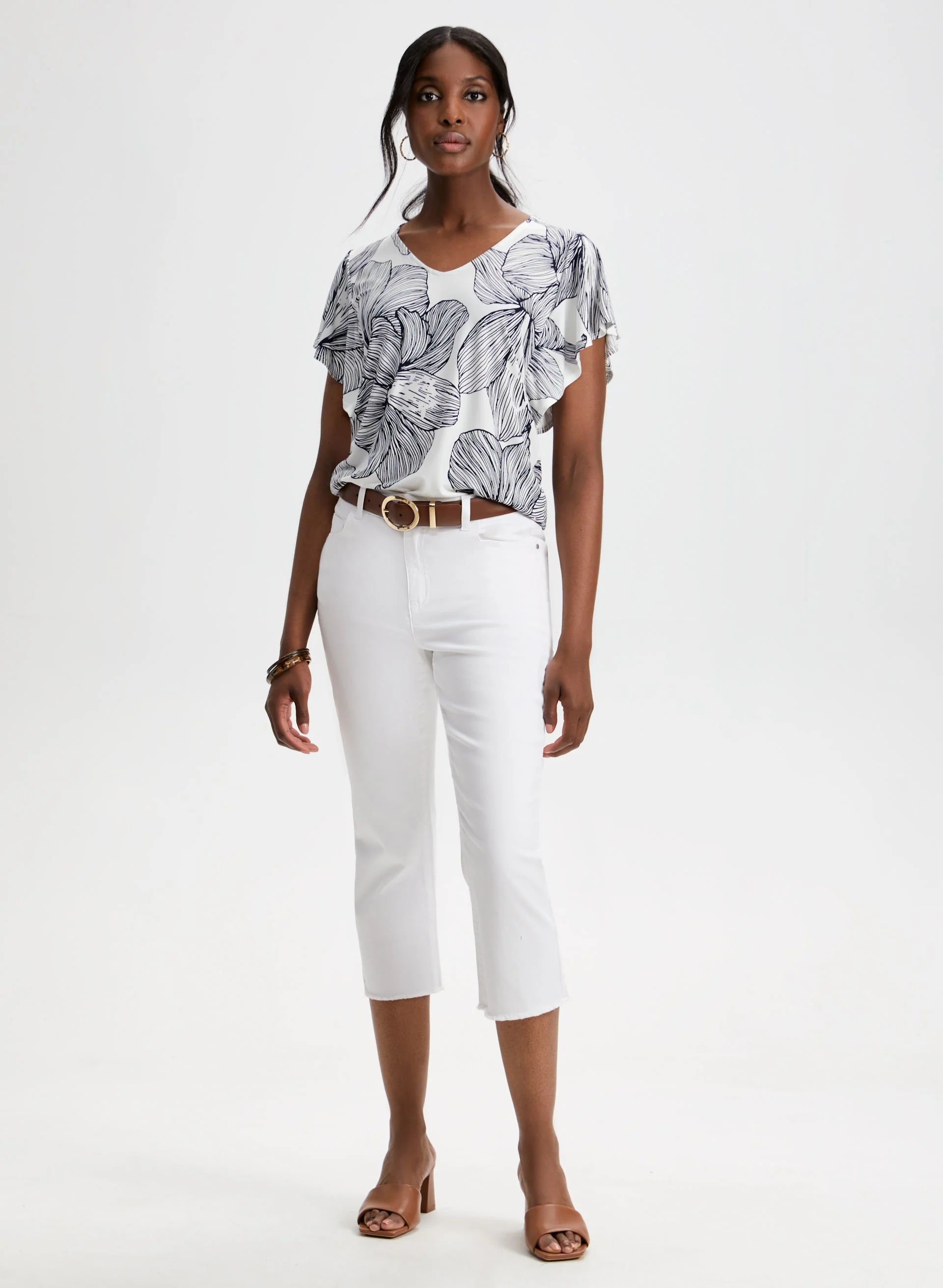 Floral Print Short Sleeve Top - Image 4