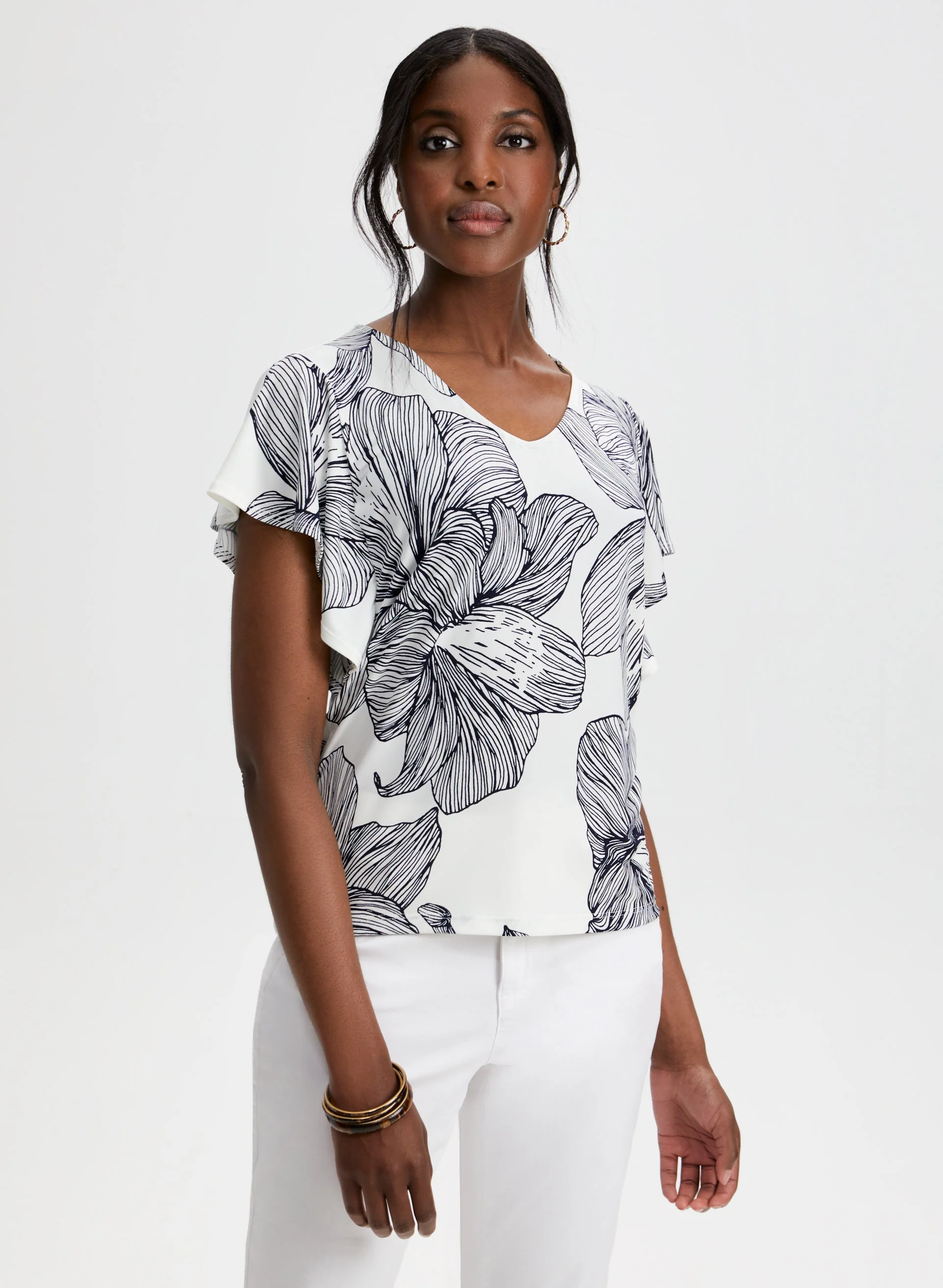 Floral Print Short Sleeve Top - Image 5