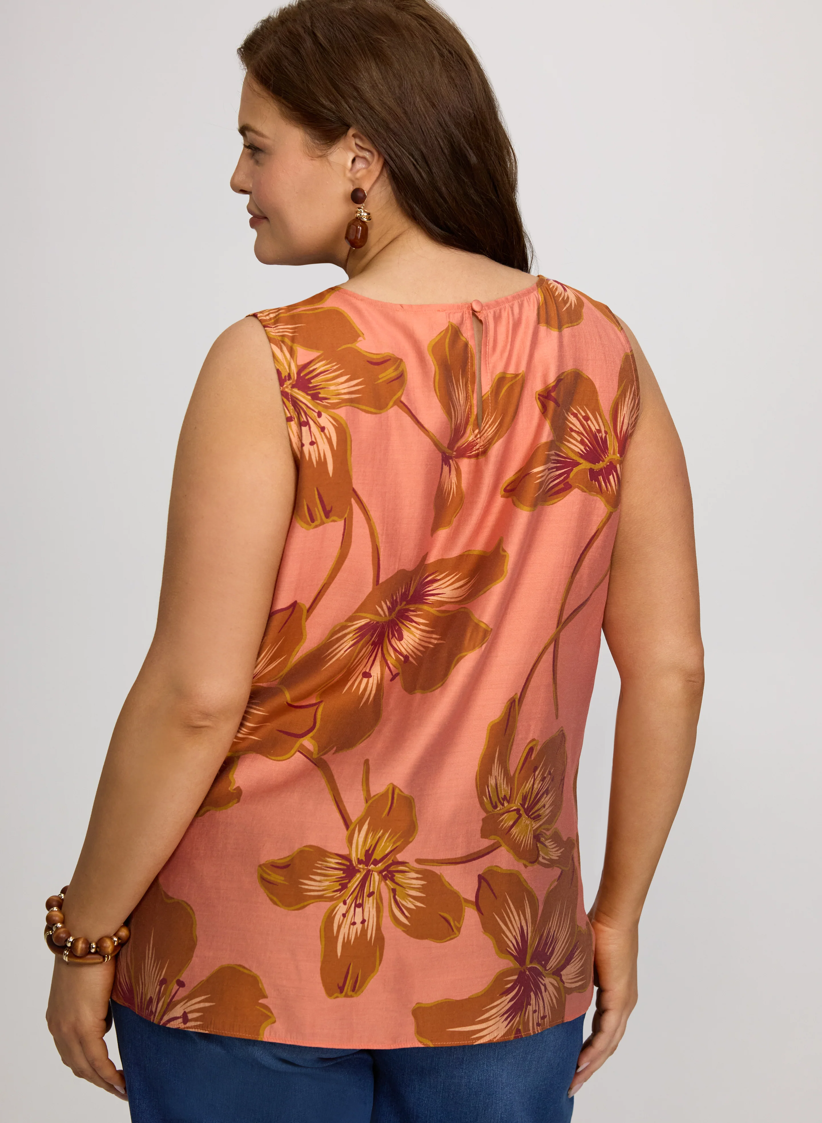 Floral Print Sleeveless Blouse - Image 4