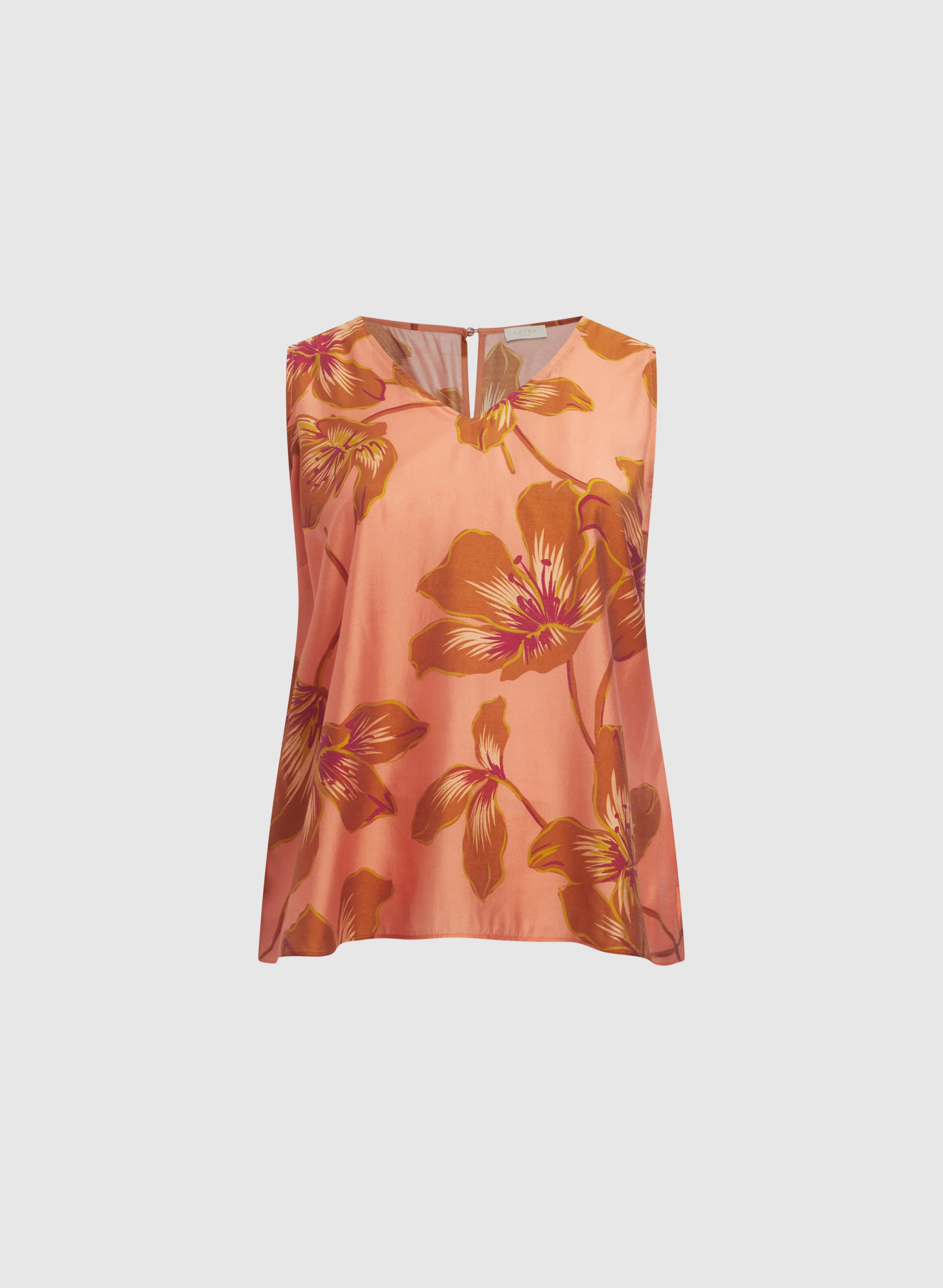 Floral Print Sleeveless Blouse - Image 6
