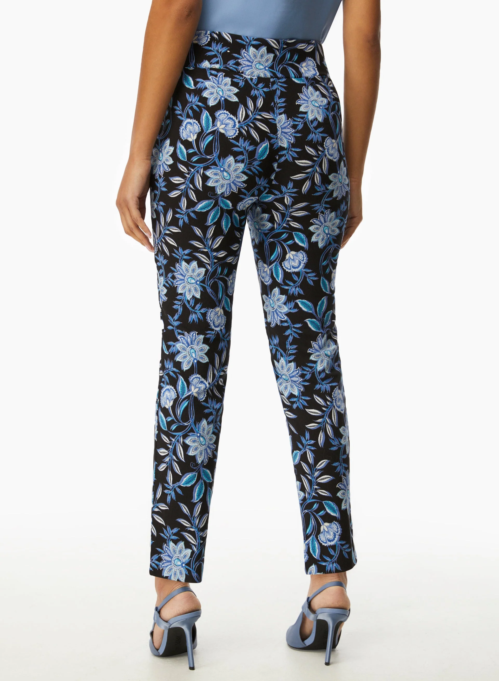 Floral Print Slim Leg Pants - Image 3