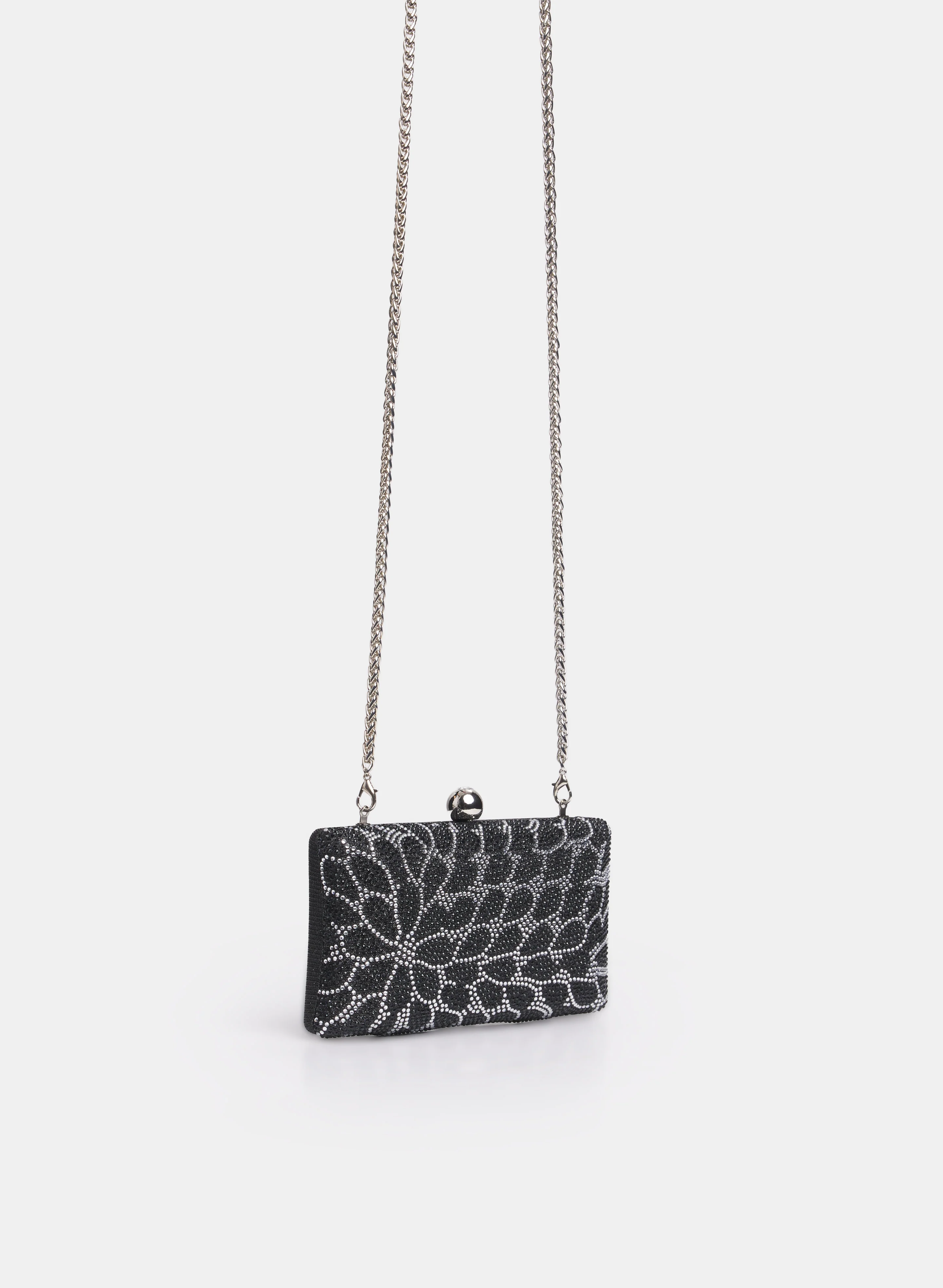 Floral Rhinestone Box Clutch - Image 3