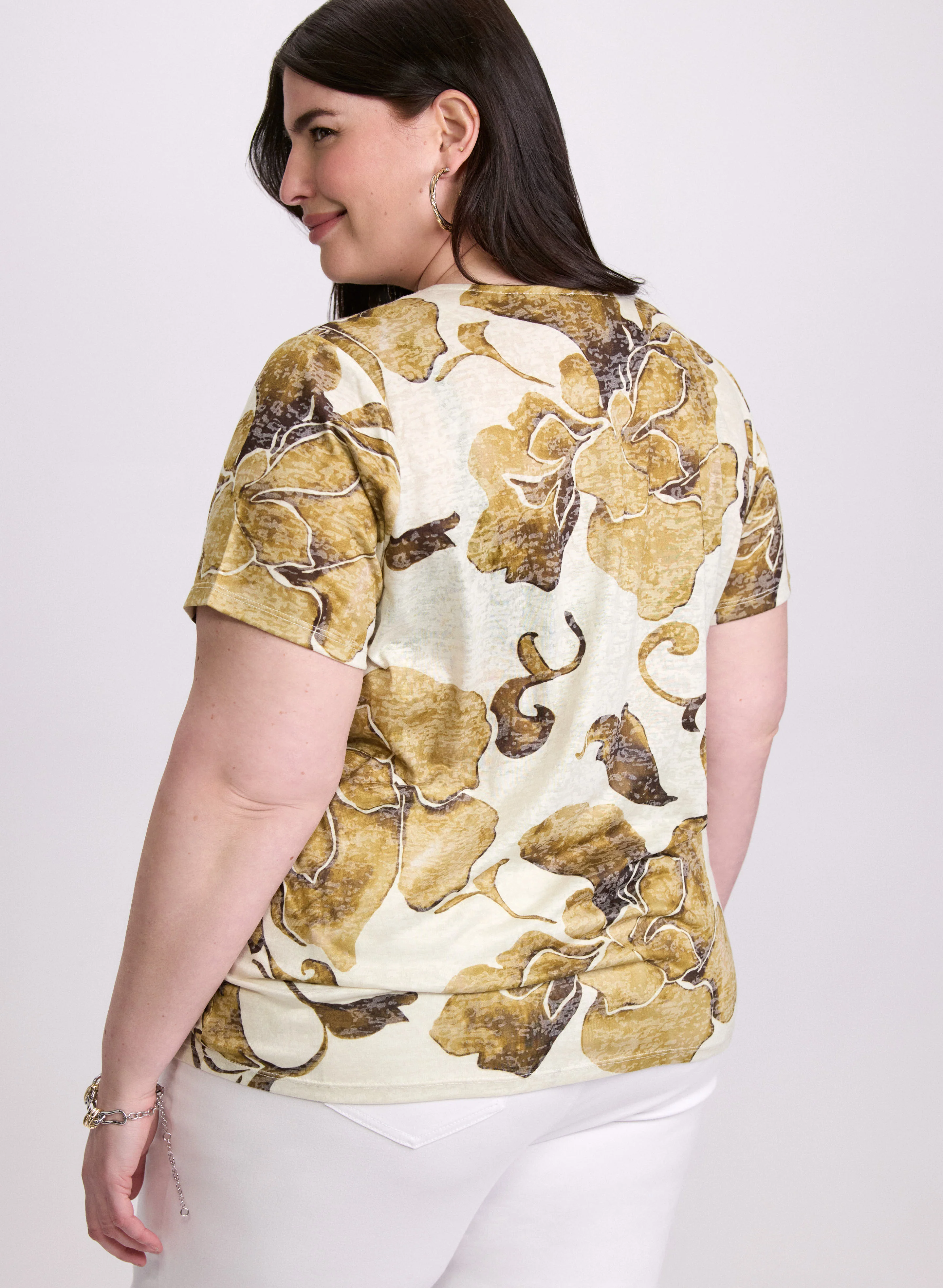 Floral Rhinestone T-Shirt - Image 4