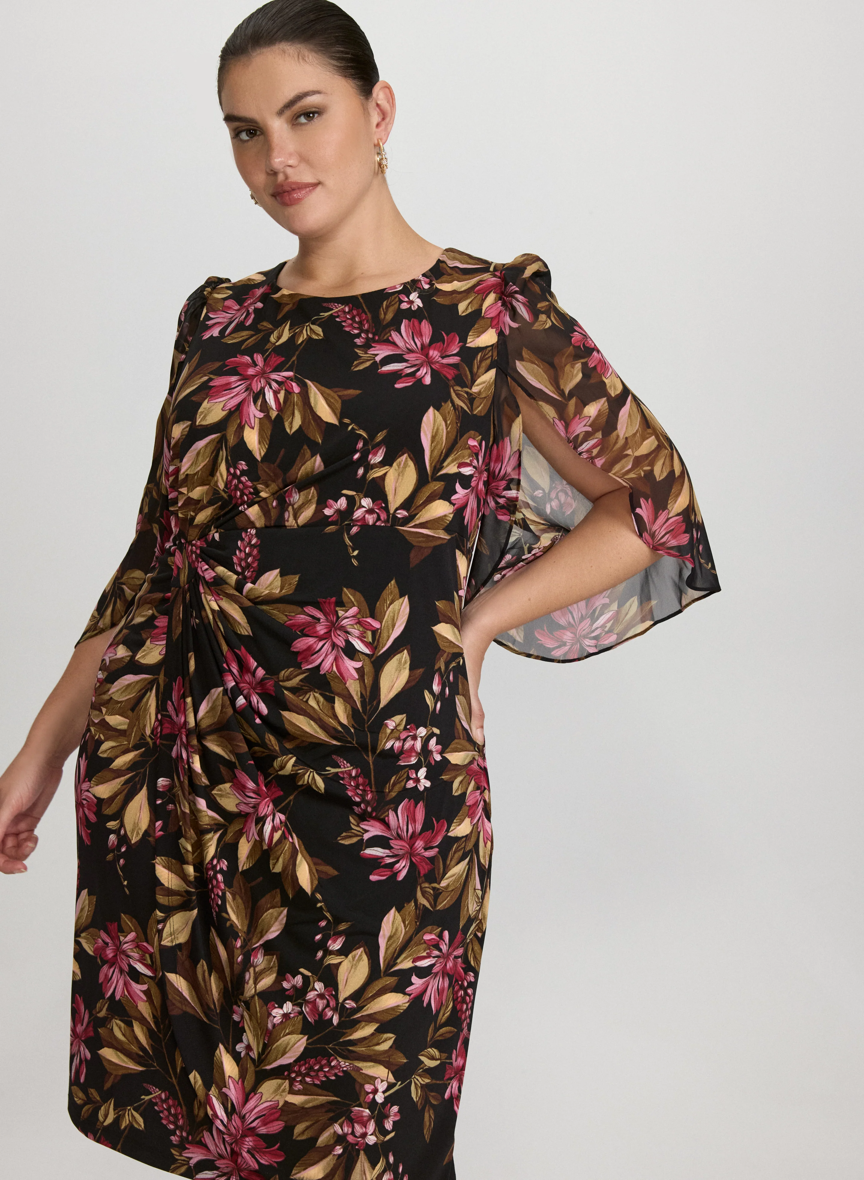 Floral Split Sleeve Dress - Image 2