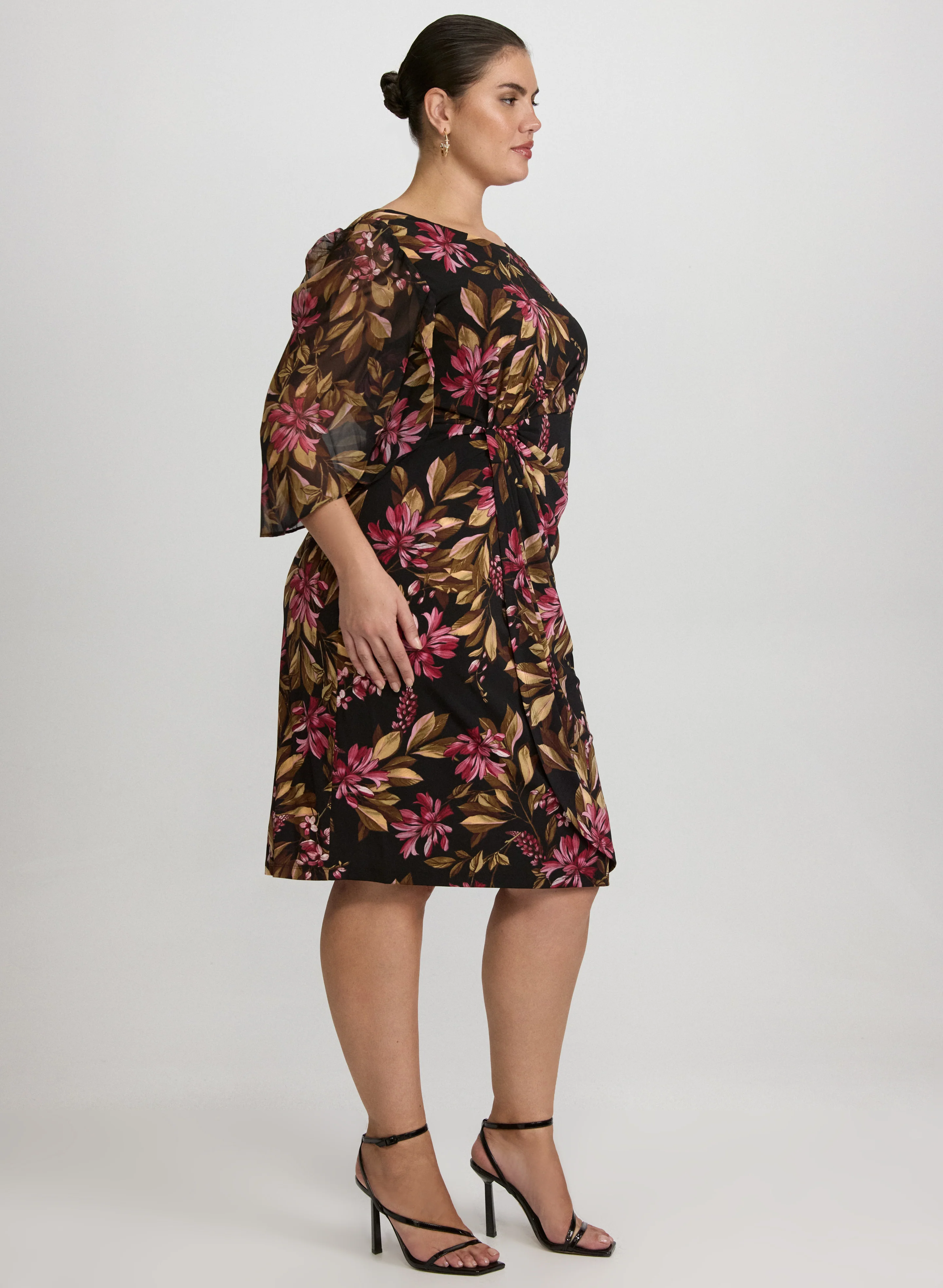 Floral Split Sleeve Dress - Image 3