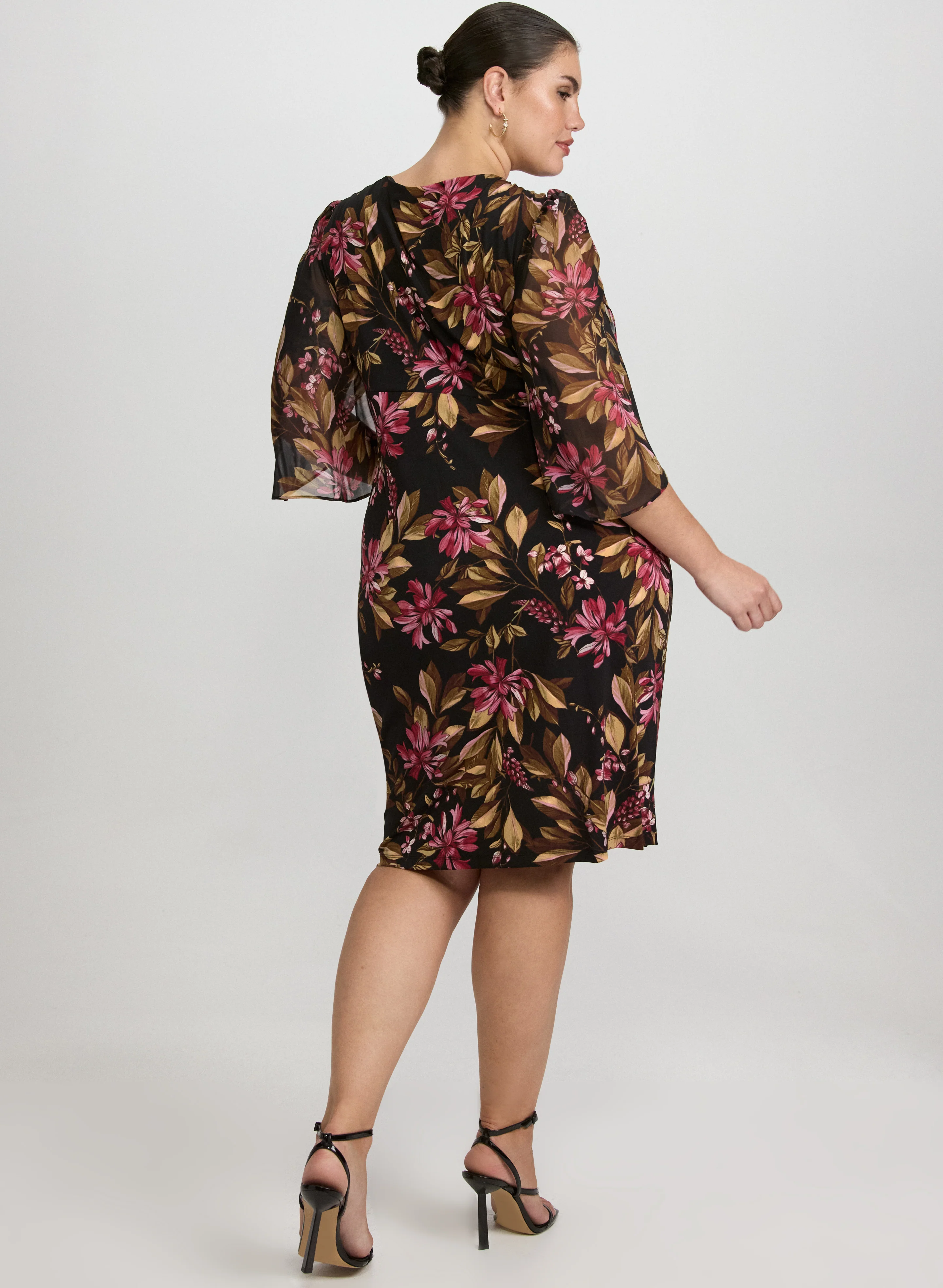 Floral Split Sleeve Dress - Image 4