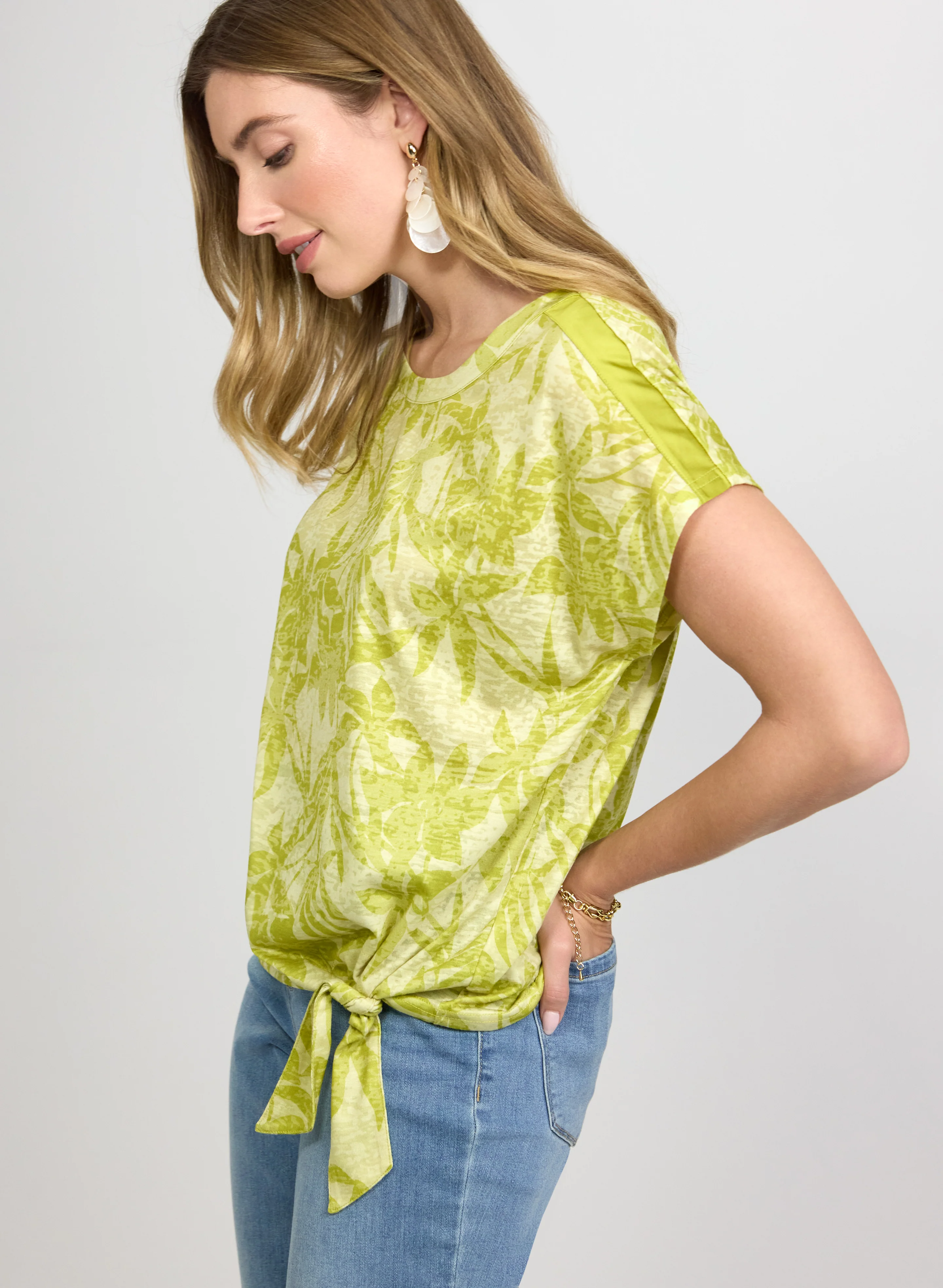 Floral Tied-Hem T-Shirt - Image 2