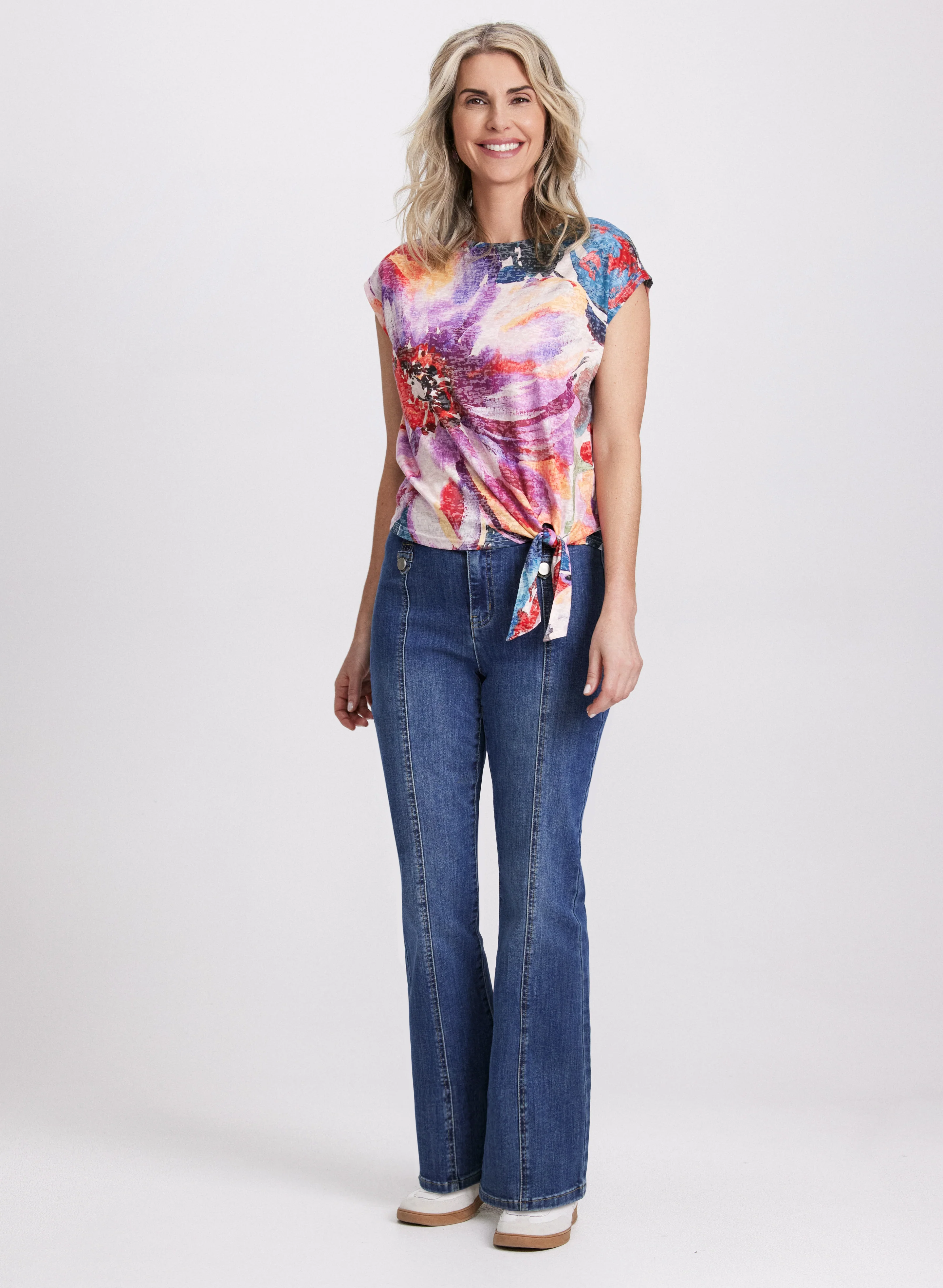 Floral Tied-Hem T-Shirt - Image 3