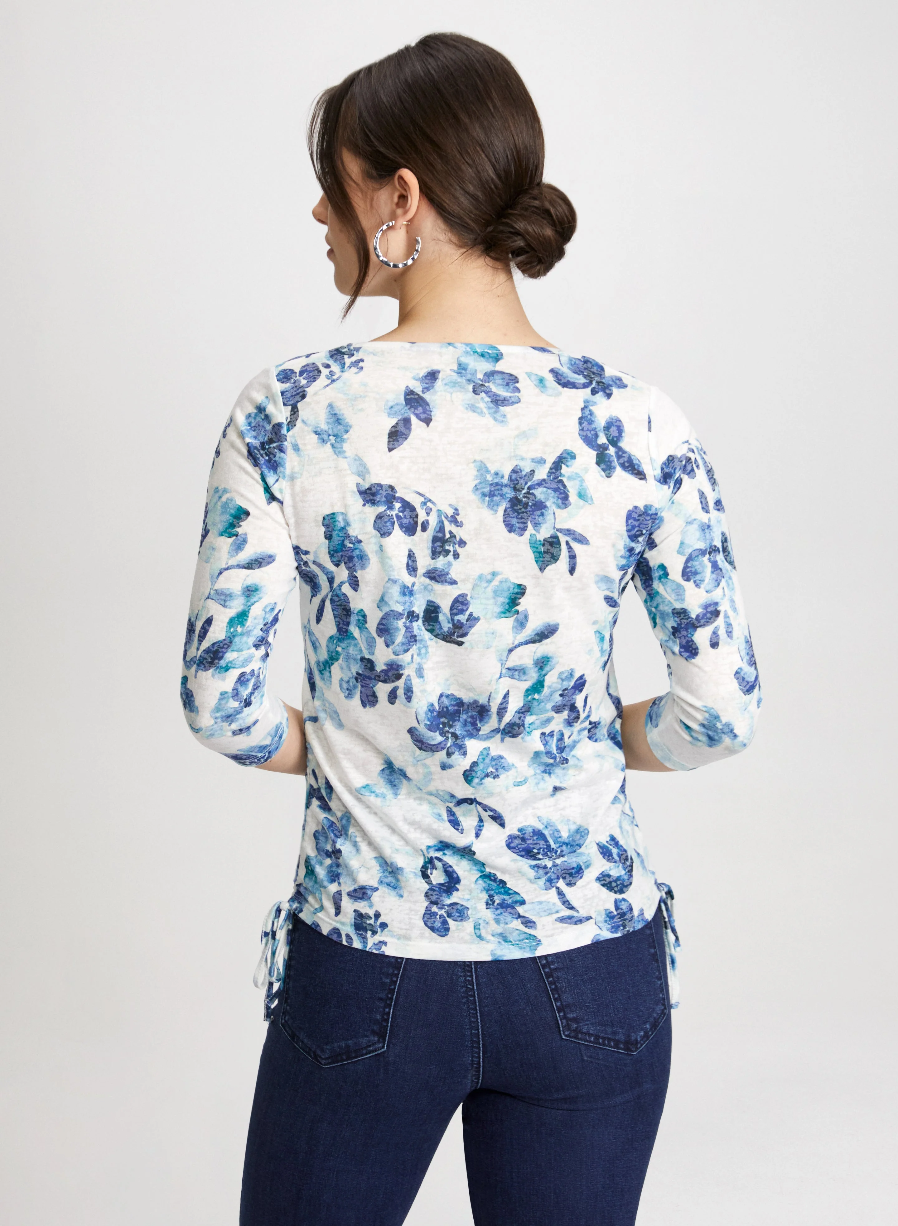 Floral Tied Hem Top - Image 4