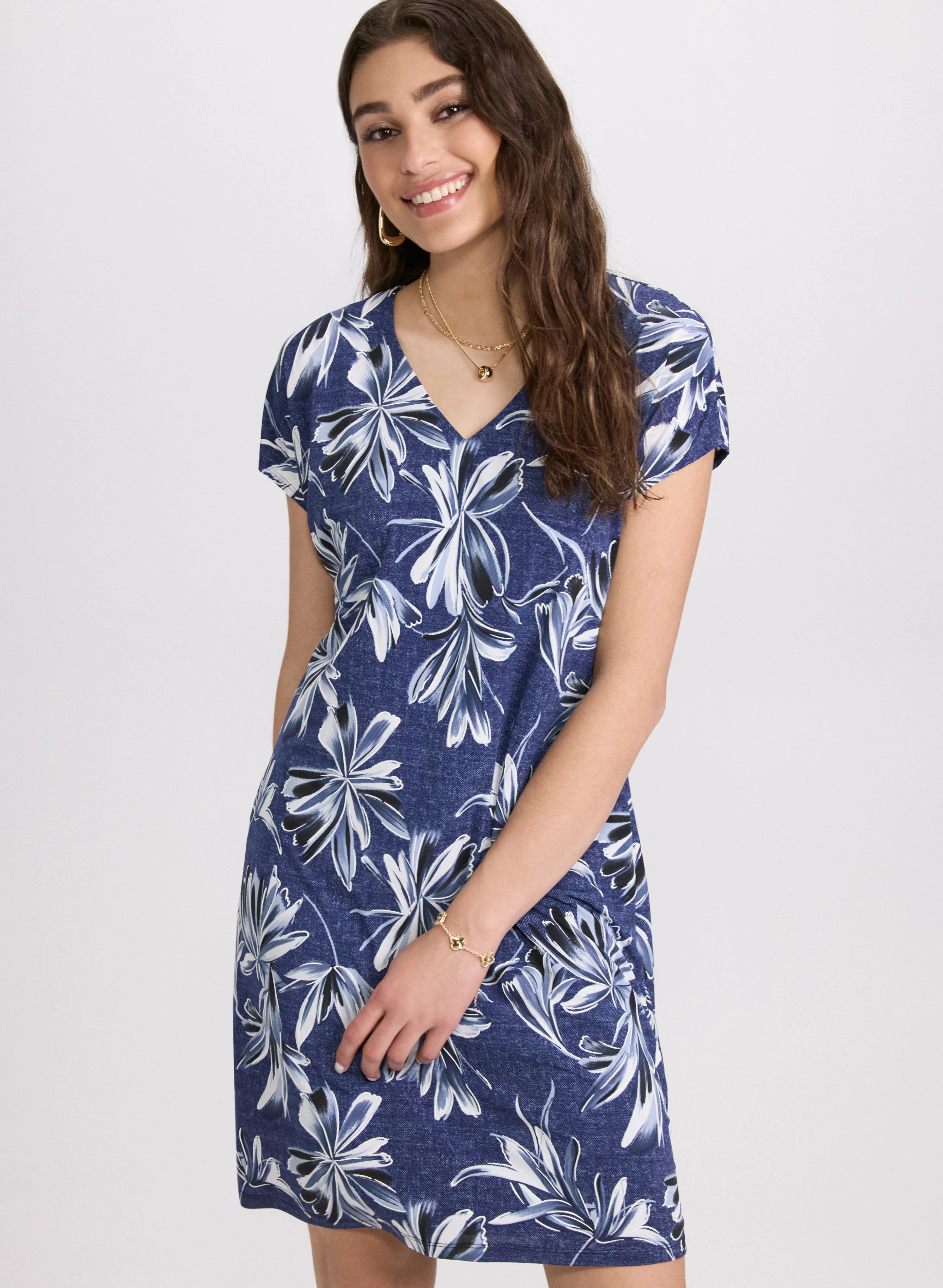 Floral V-Neck Dress - Image 4