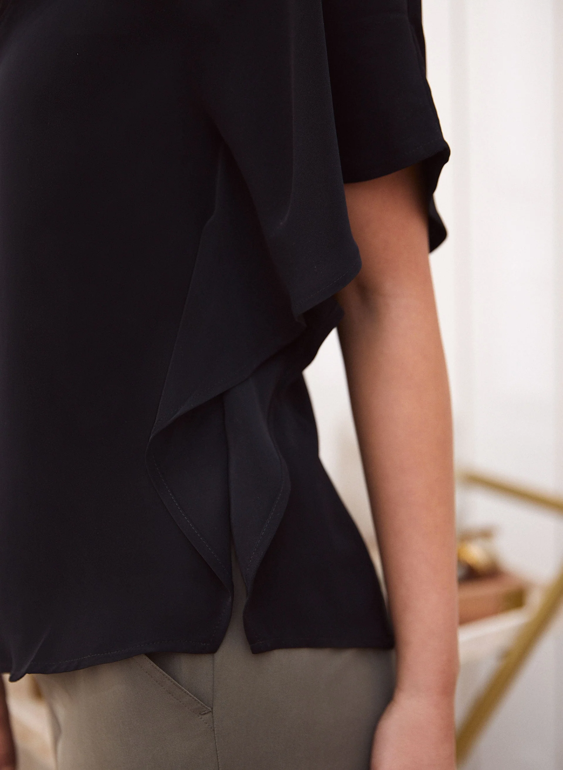Flutter Detail Poncho Blouse - Image 2