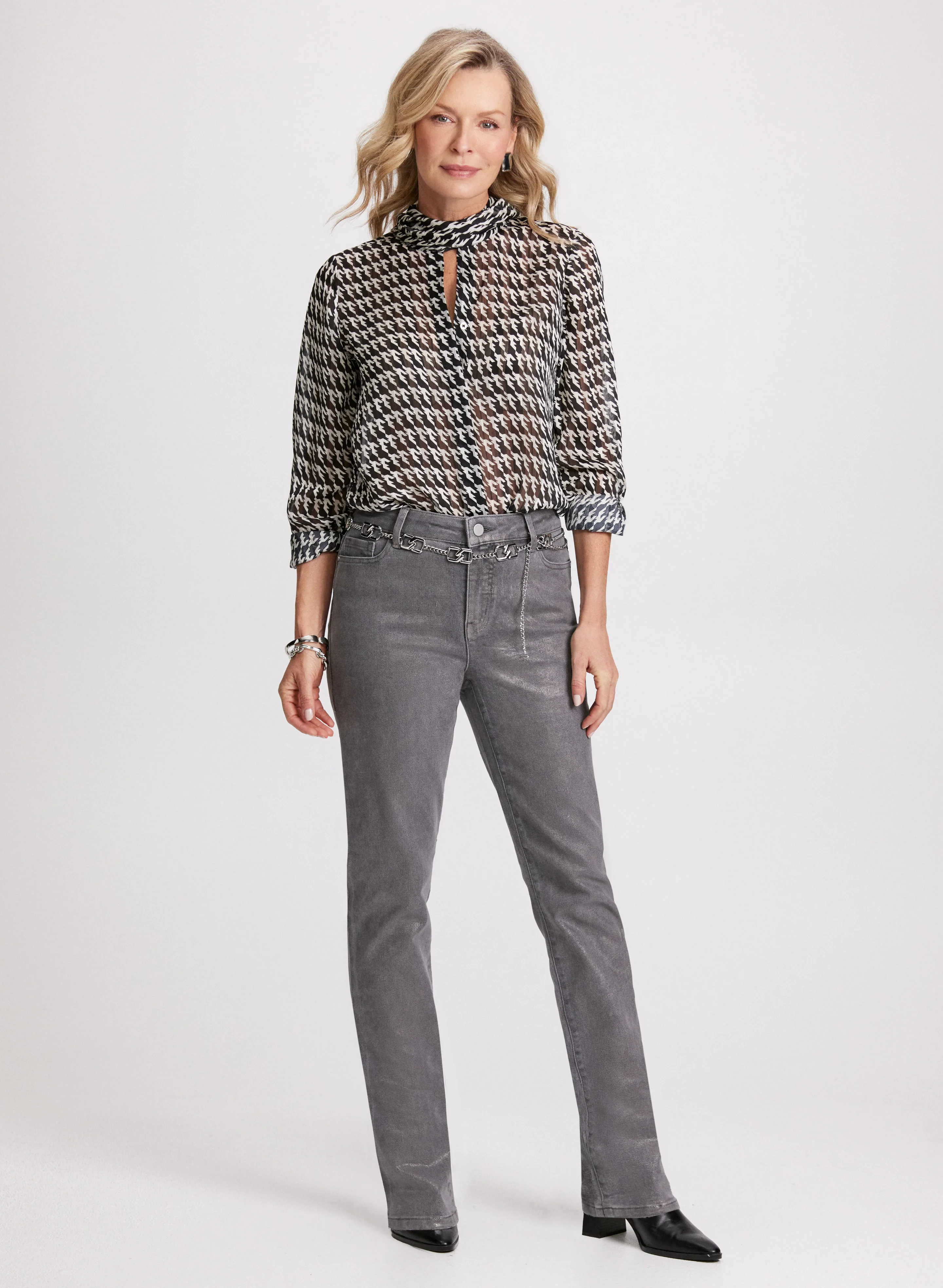 Foiled Straight Leg Jeans - Image 3