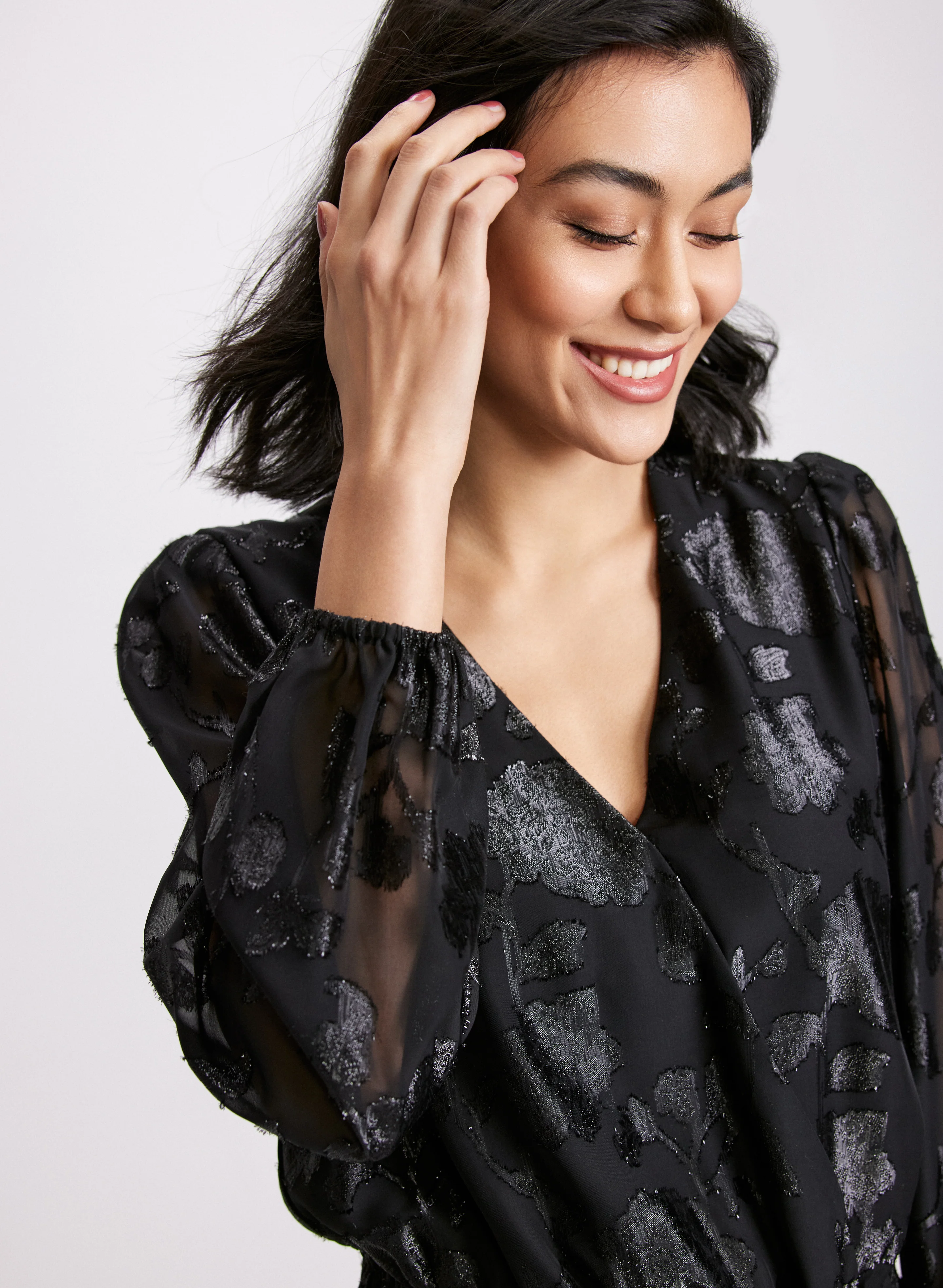 Foil Floral Blouse - Image 2