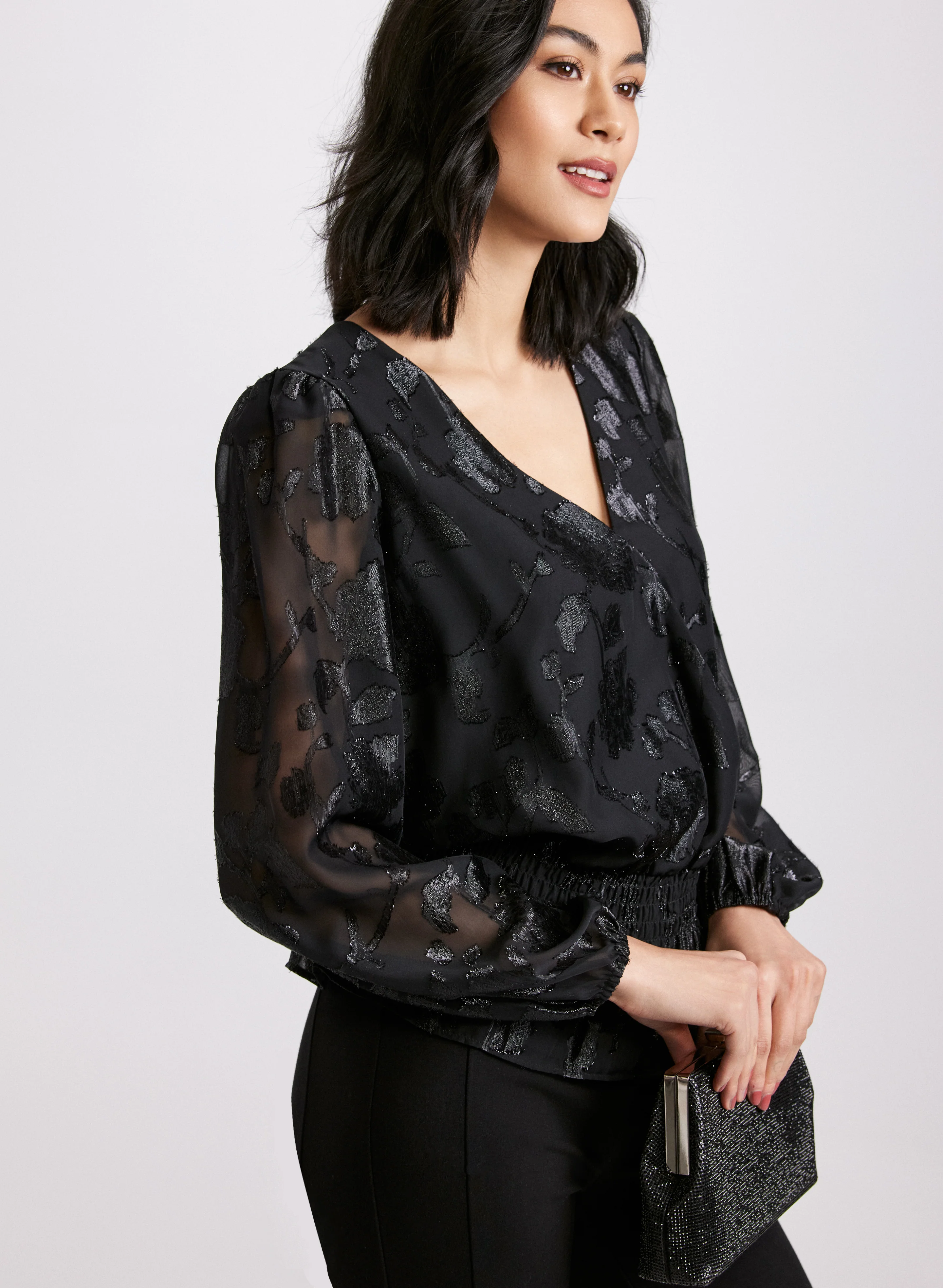 Foil Floral Blouse - Image 5