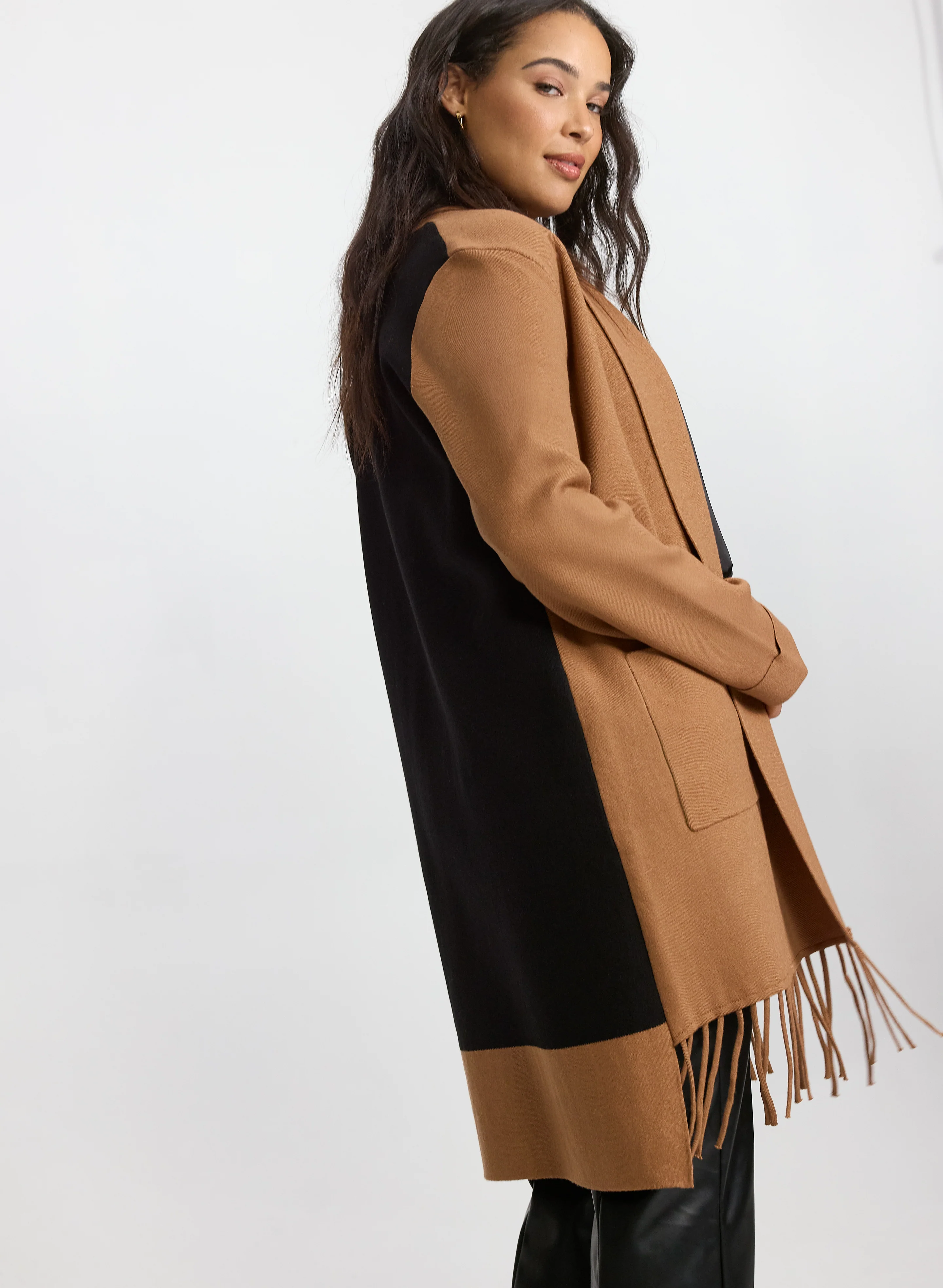 Fringe Colour Block Cardigan - Image 2