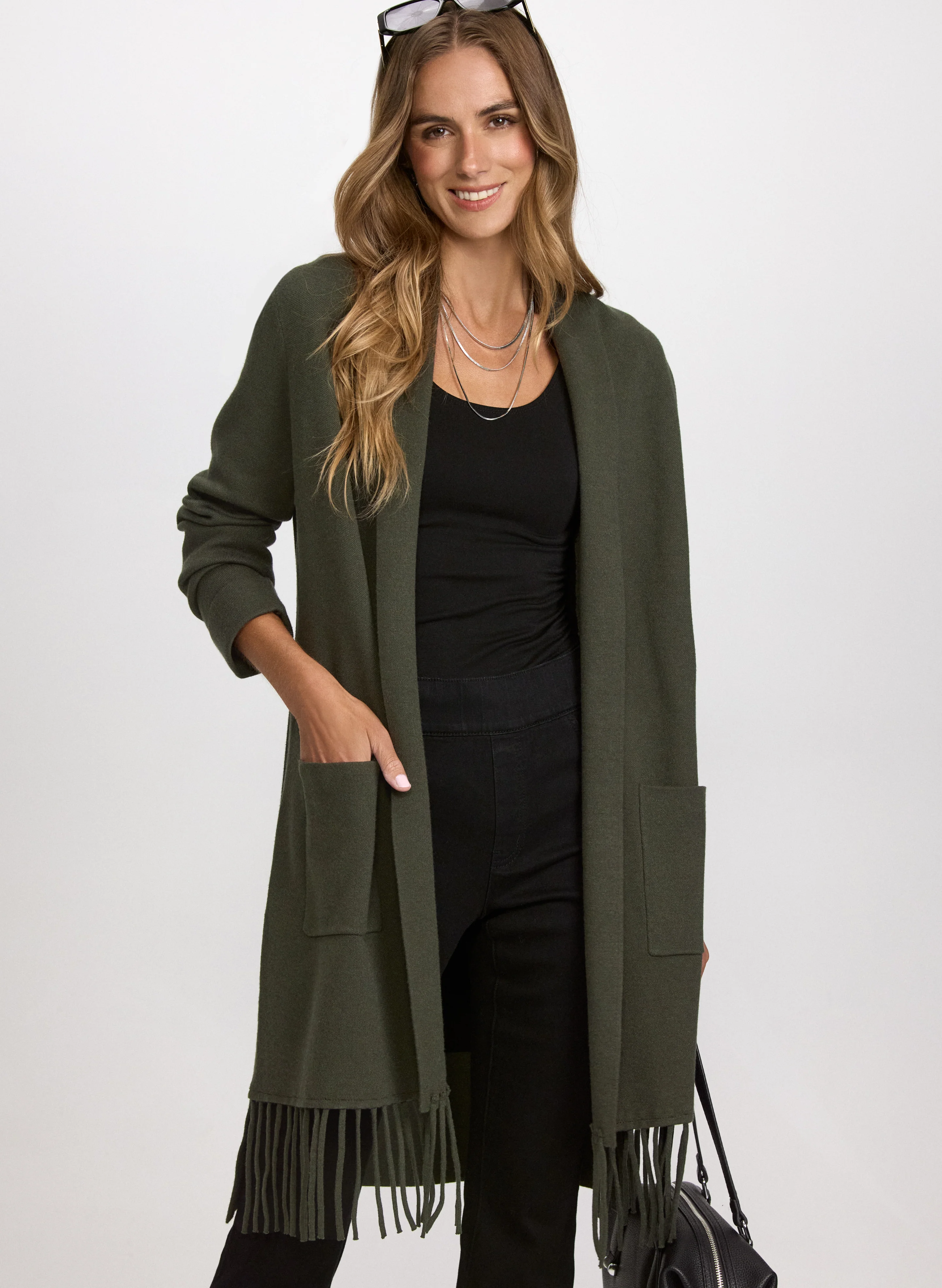 Fringe Colour Block Cardigan