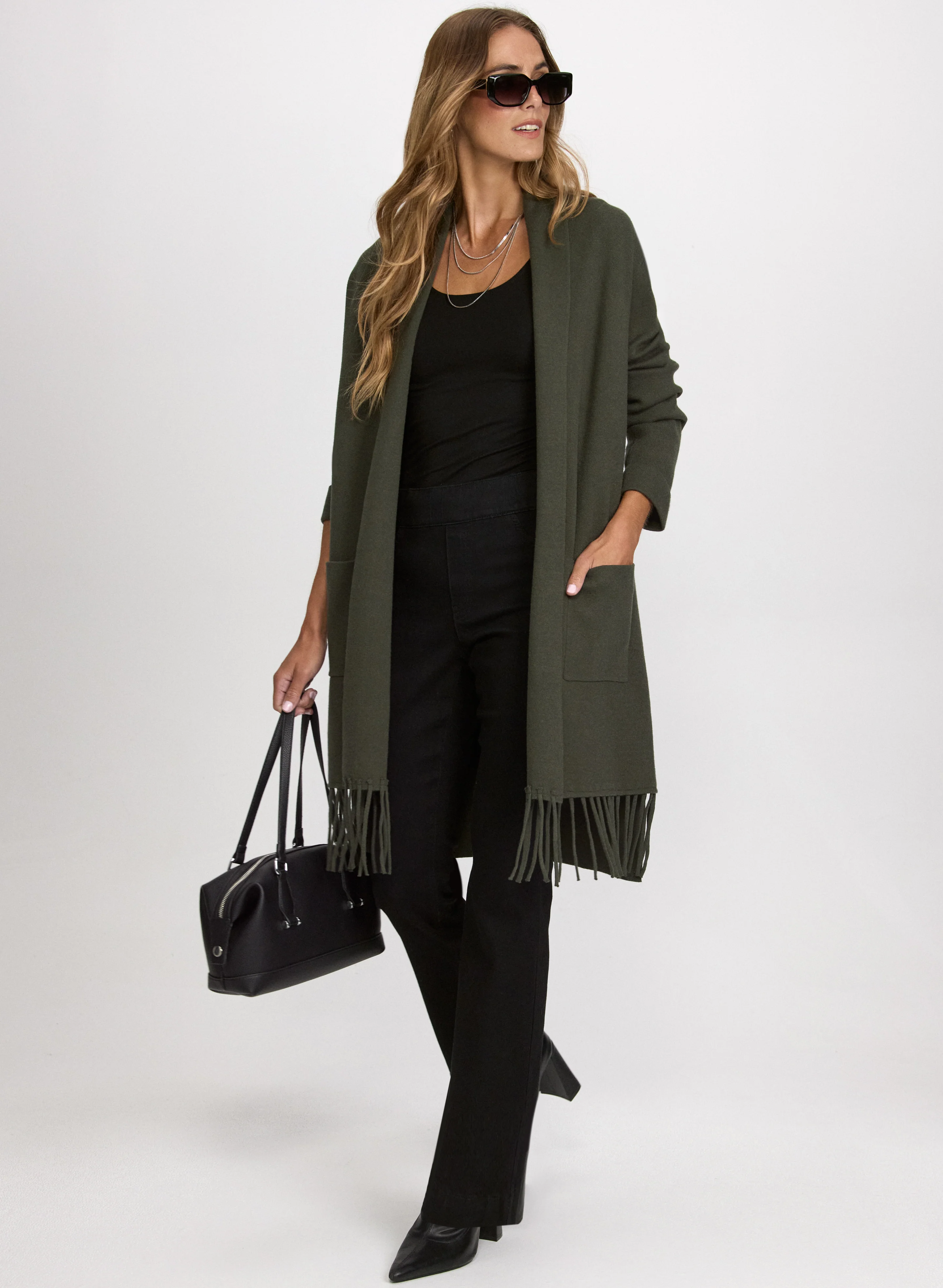 Fringe Colour Block Cardigan - Image 3