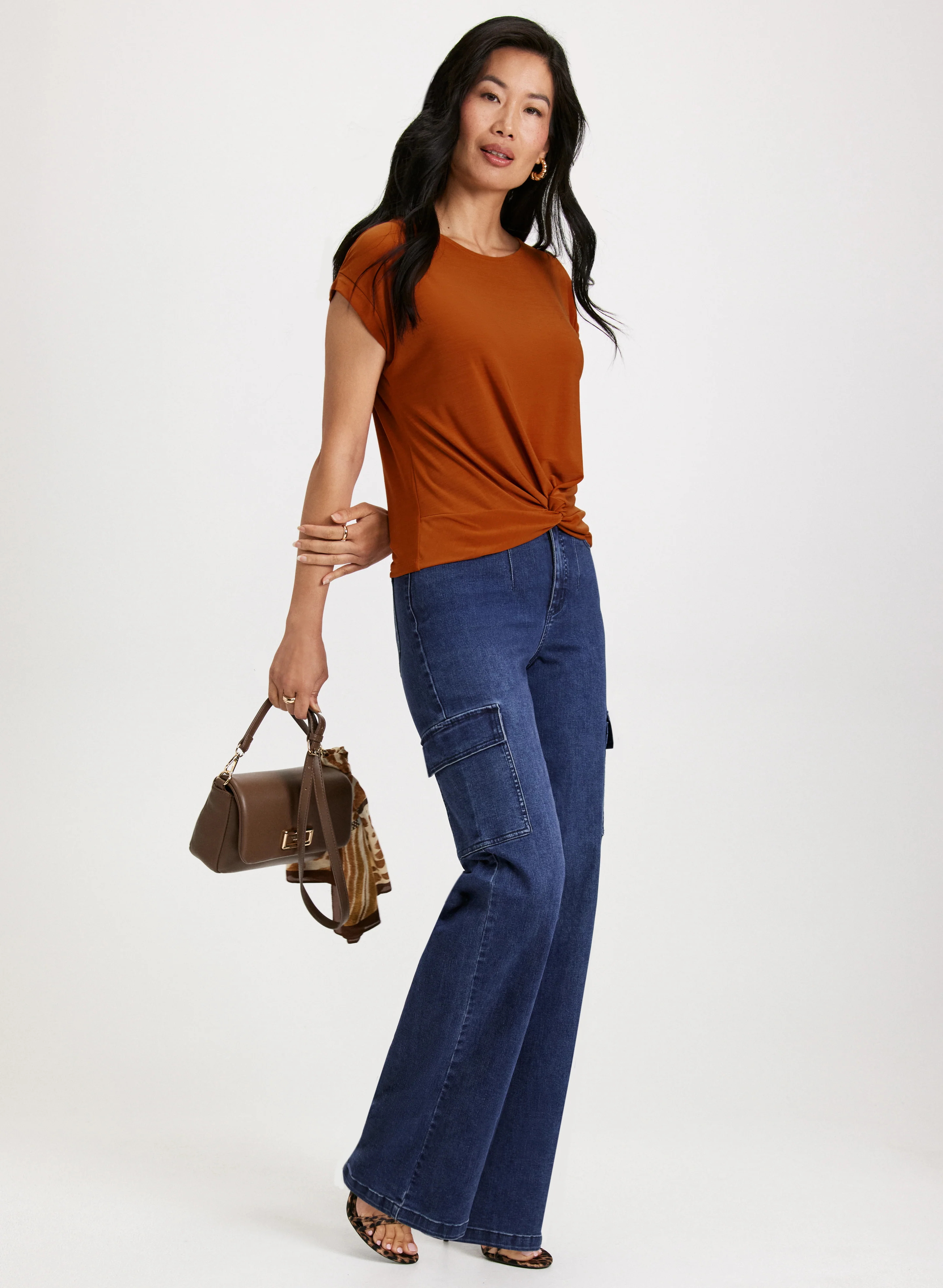 Front Knot Drop Shoulder Top - Image 3