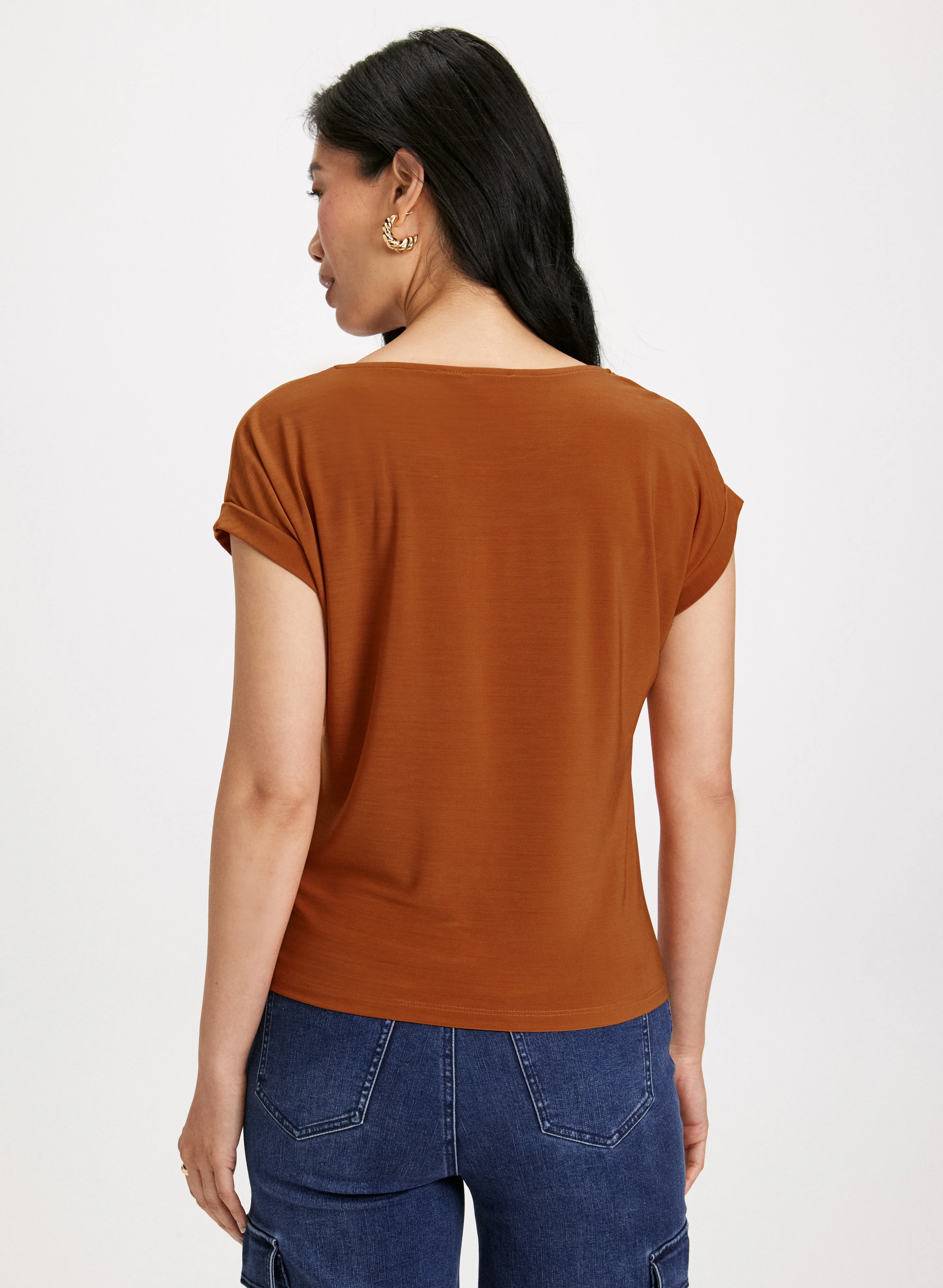 Front Knot Drop Shoulder Top - Image 4