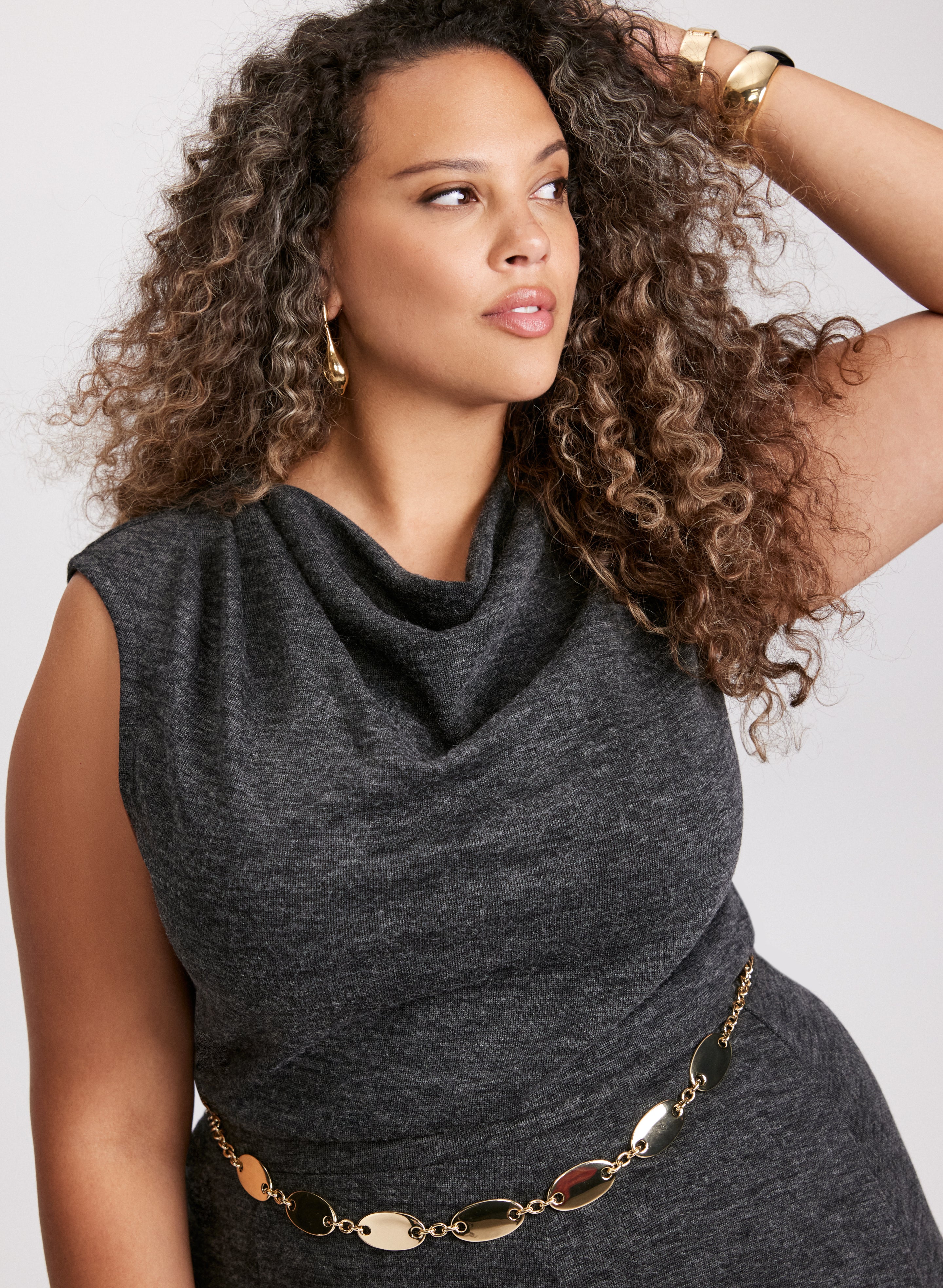 Cowl Neck Sleeveless Sweater - Image 2