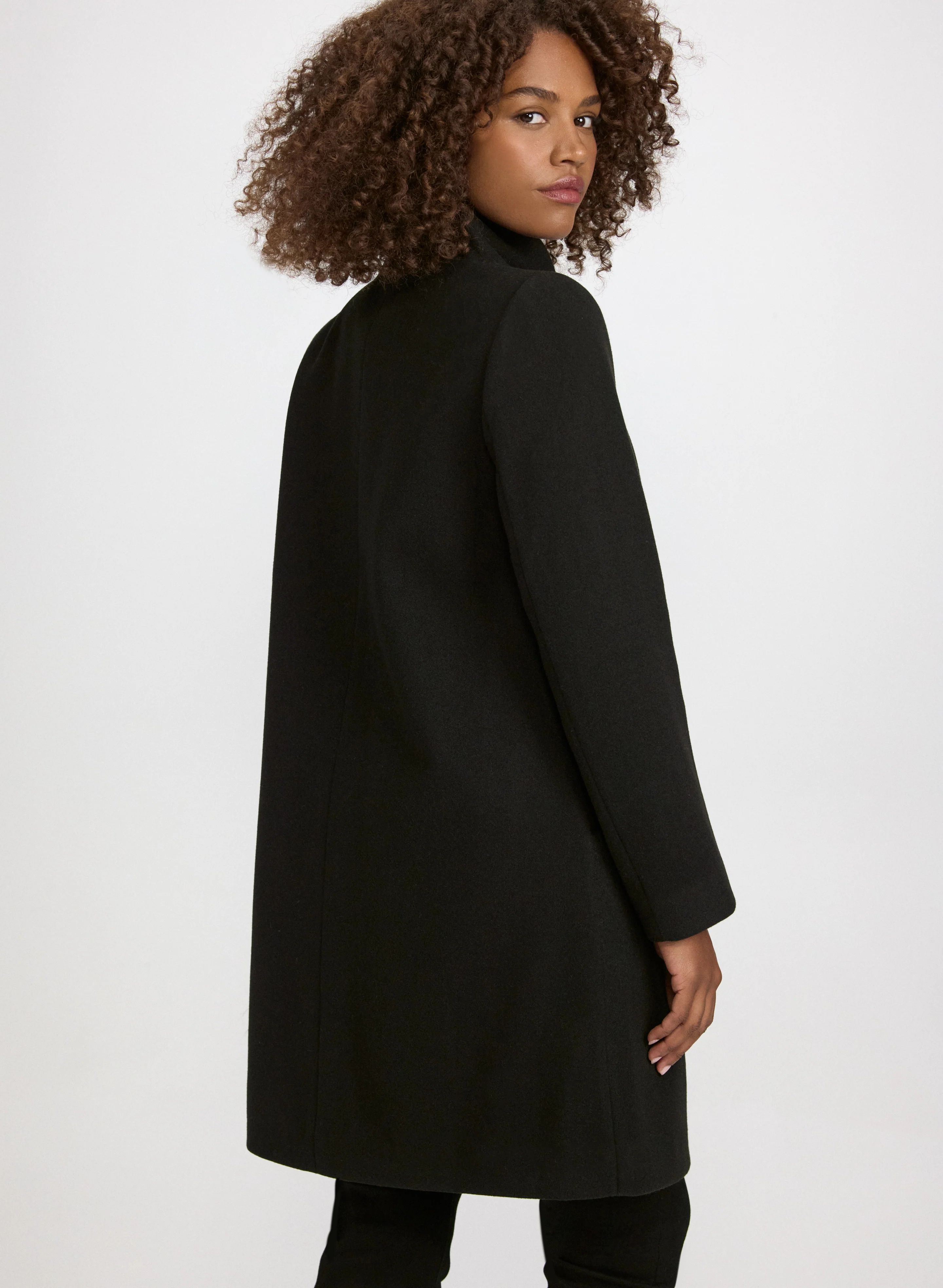 Funnel Neck Wool Coat - Image 5