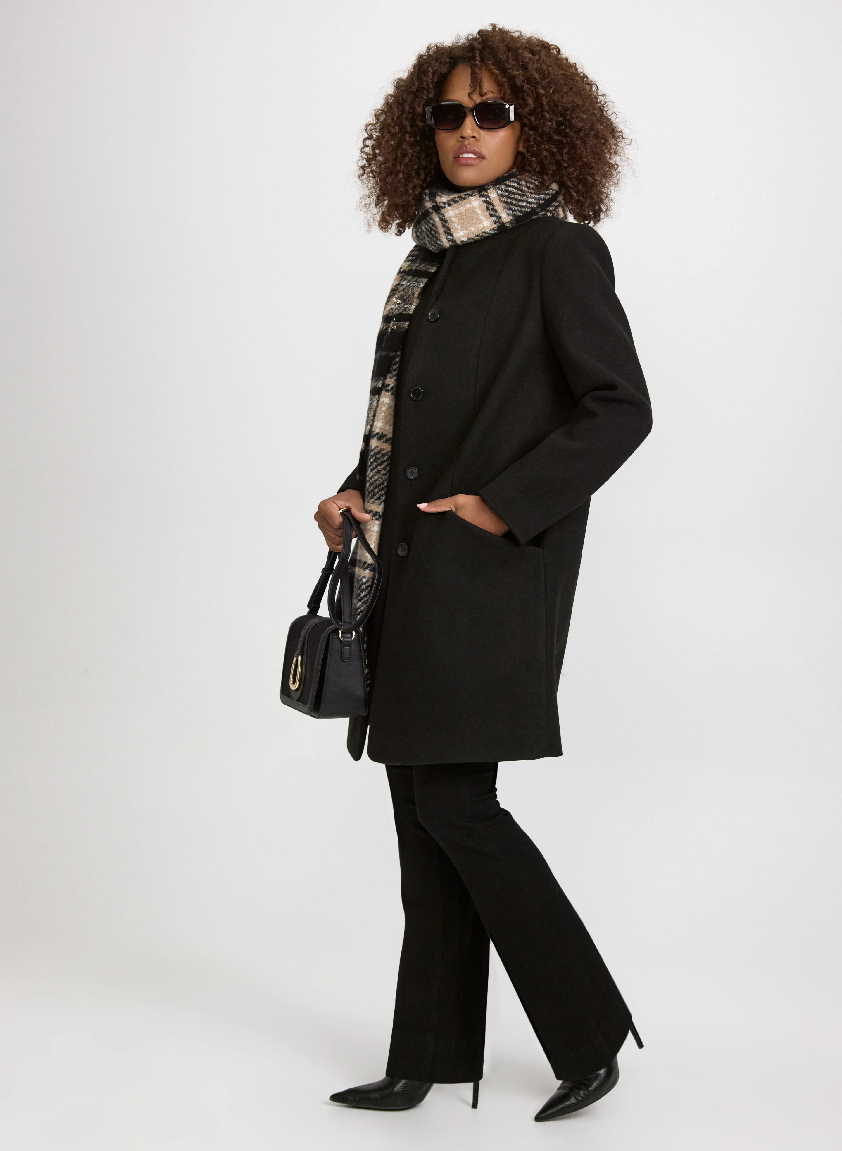 Funnel Neck Wool Coat - Image 6