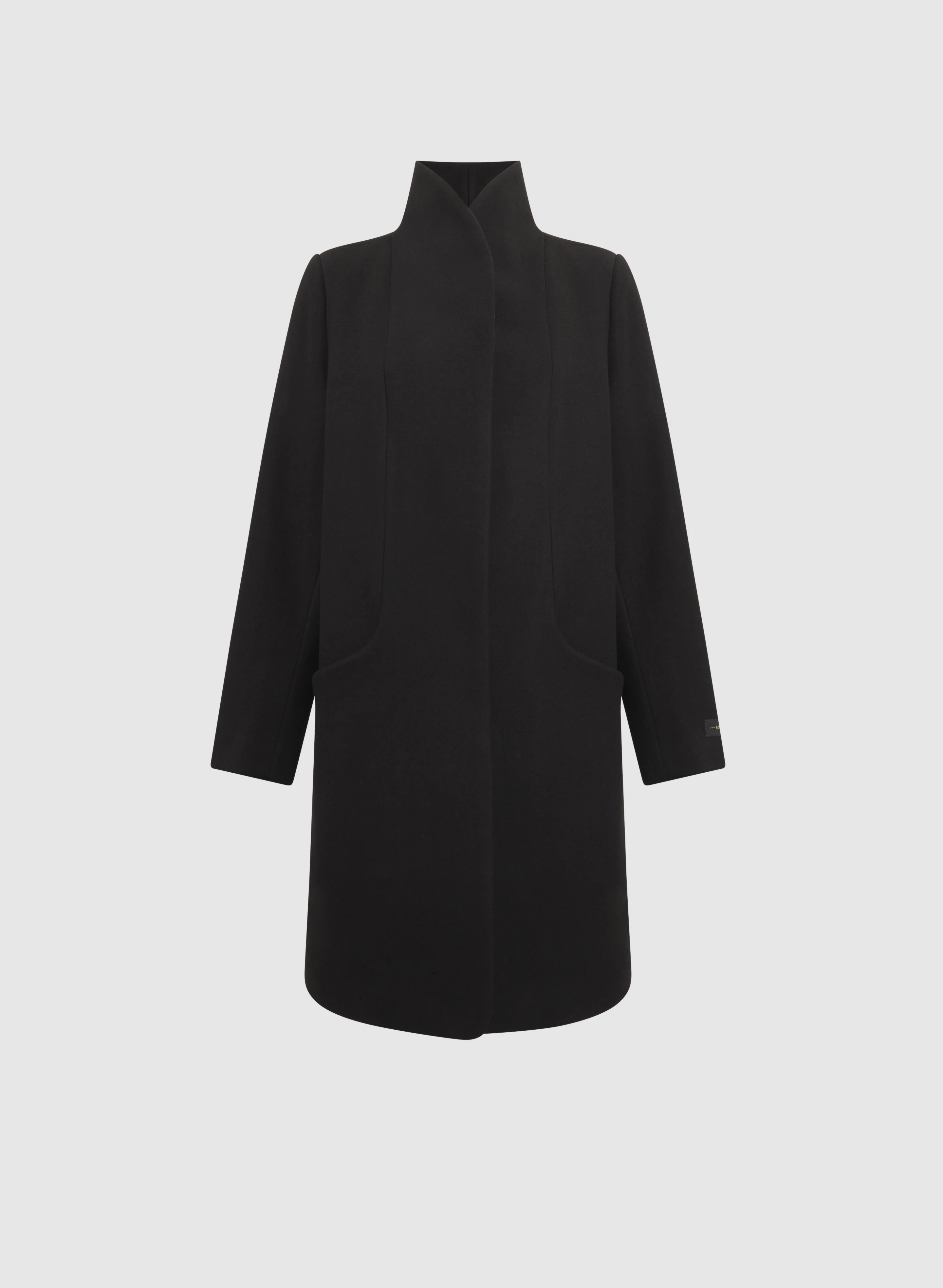 Funnel Neck Wool Coat - Image 7