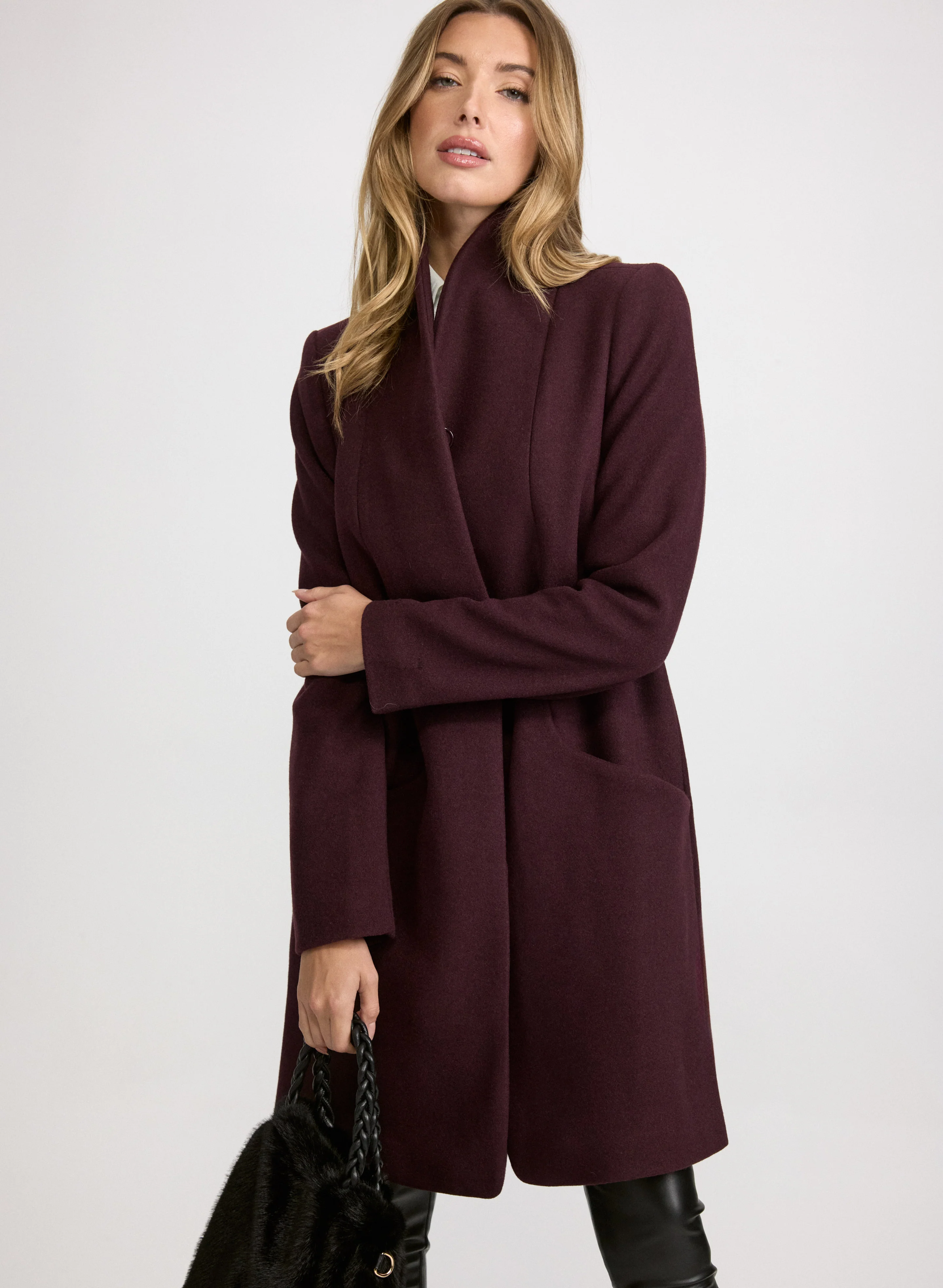 Funnel Neck Wool Coat - Image 8