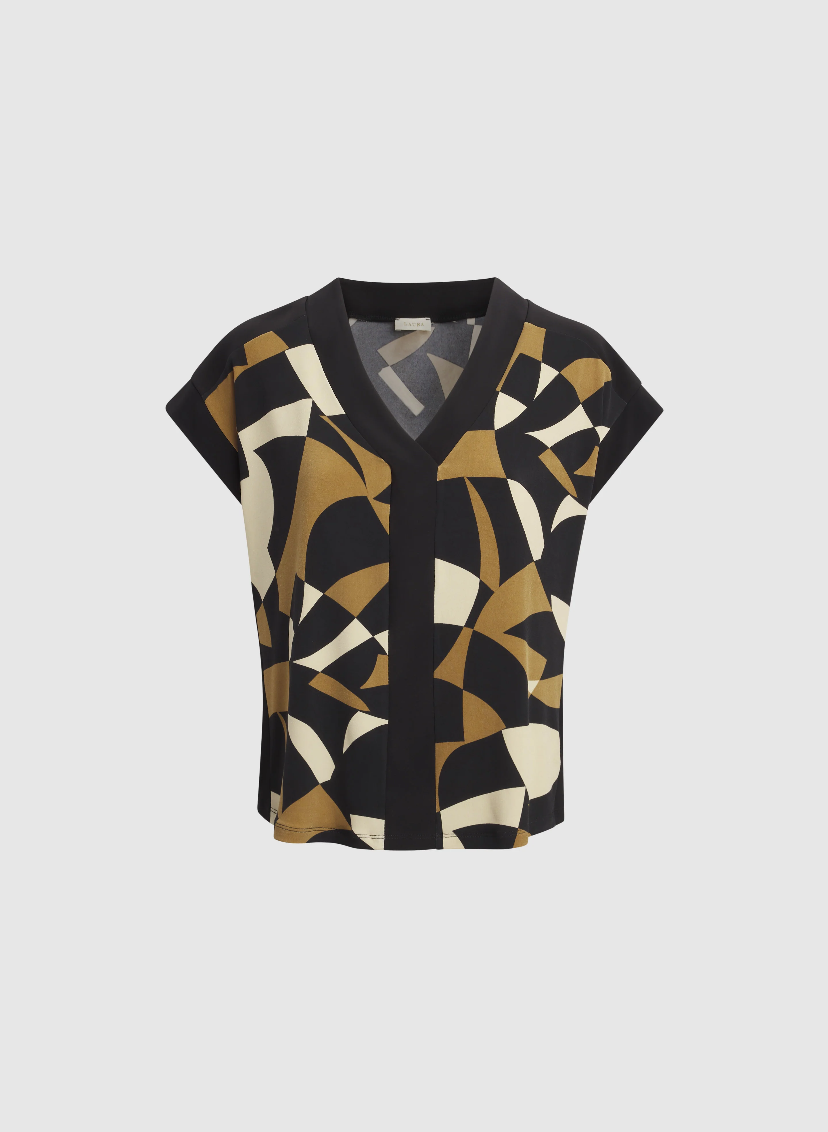 Geometric Cap Sleeve Top - Image 6