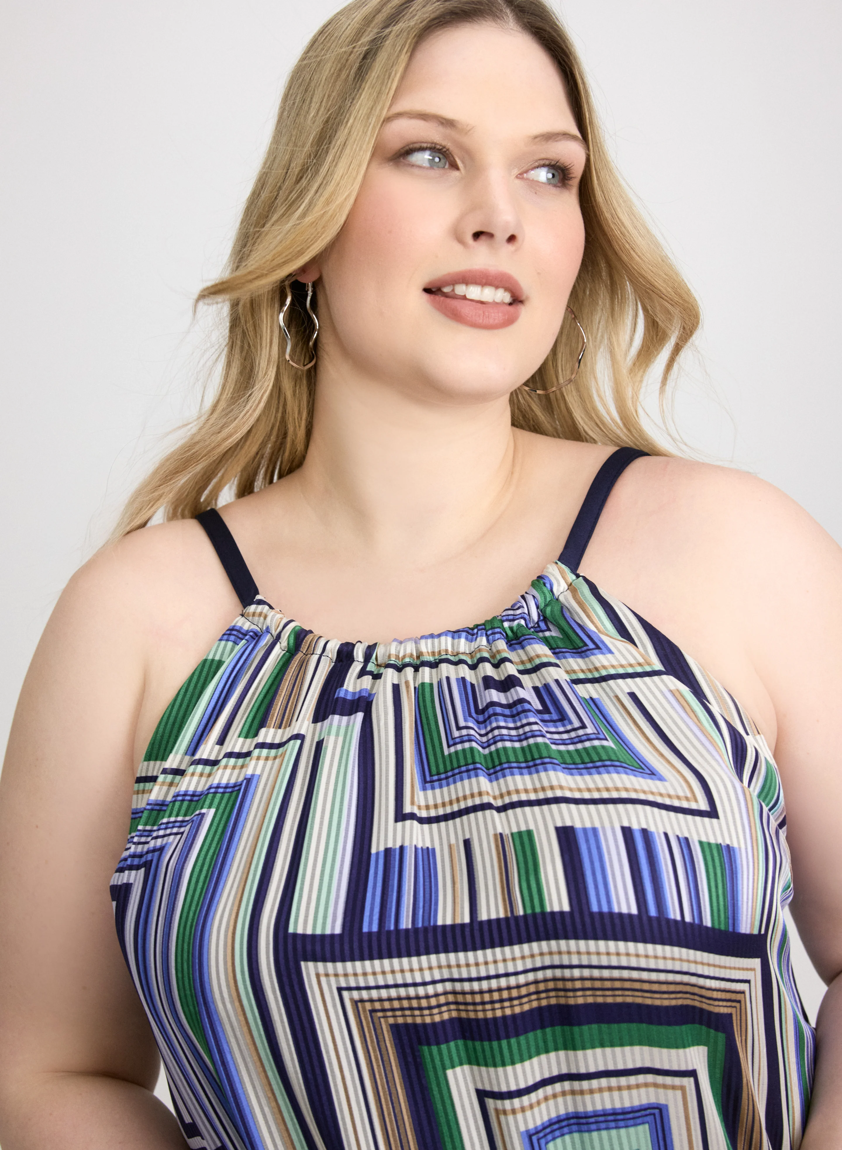 Geometric Halter Neck Dress - Image 5